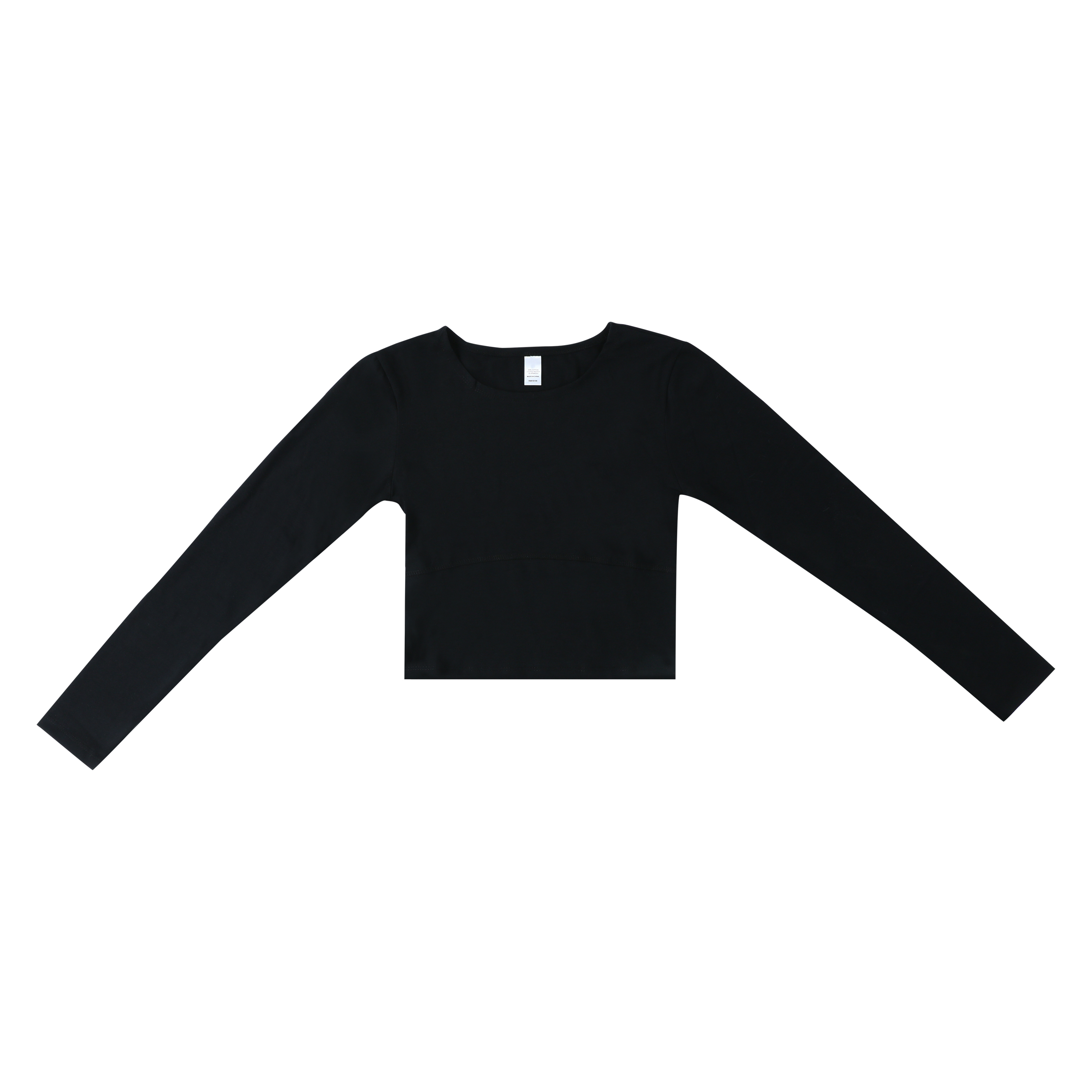 Solid Cotton Long-Sleeve Top