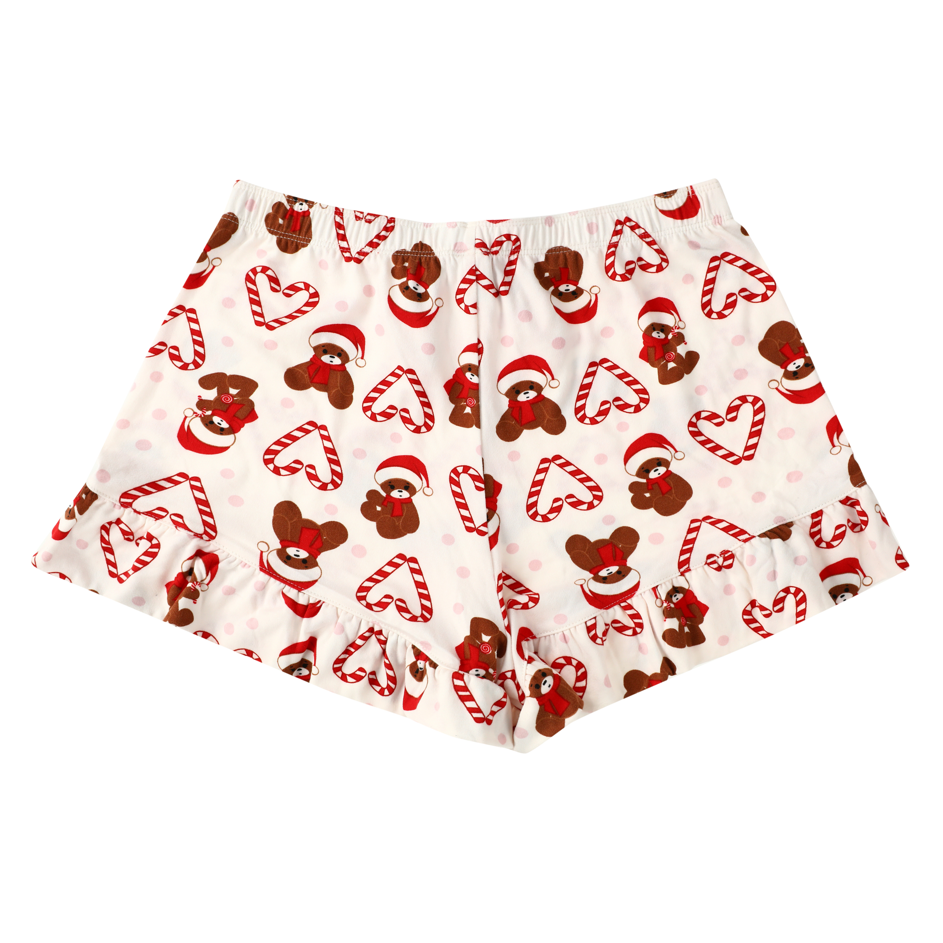 Ruffle-Trim Christmas PJ Shorts