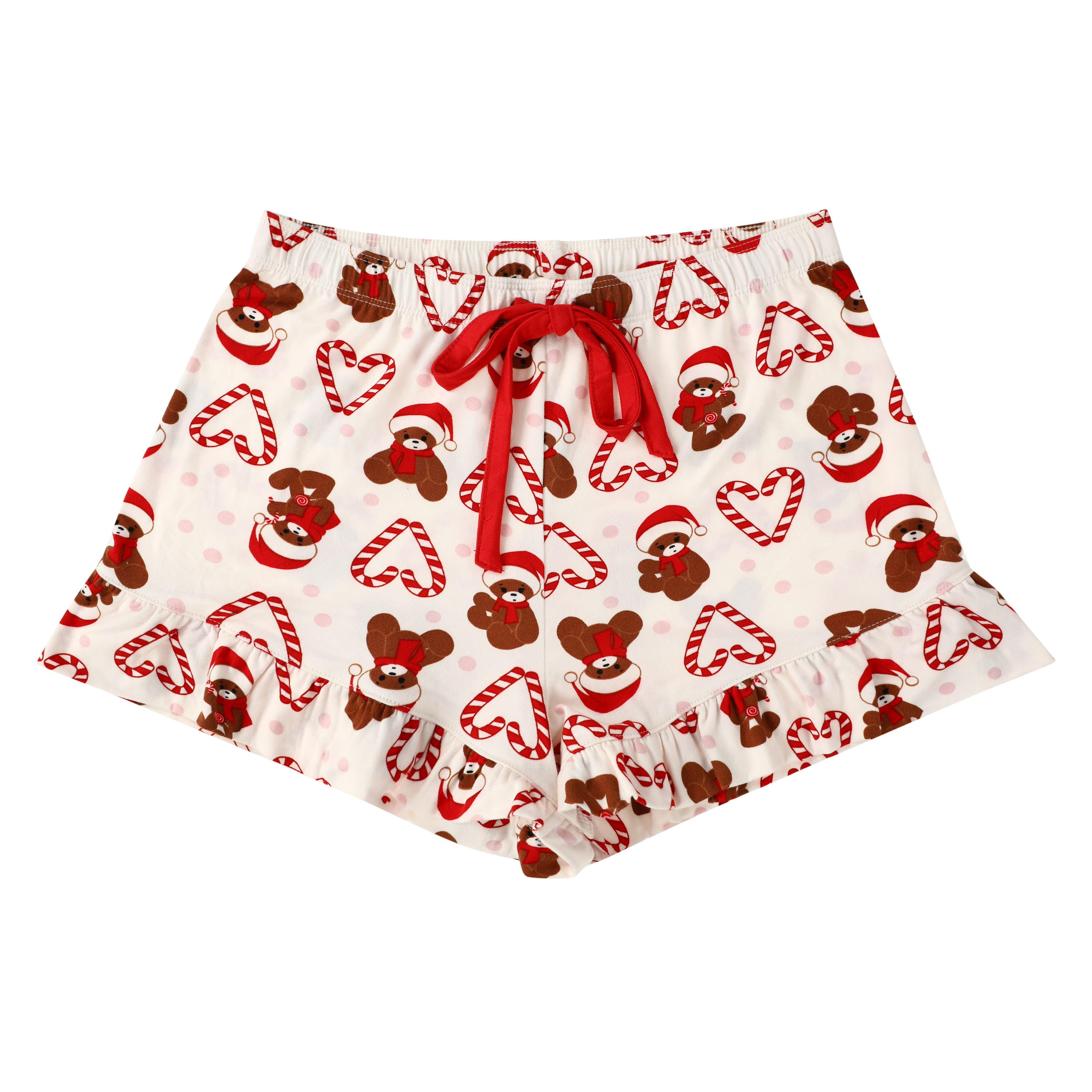 Ruffle-Trim Christmas PJ Shorts