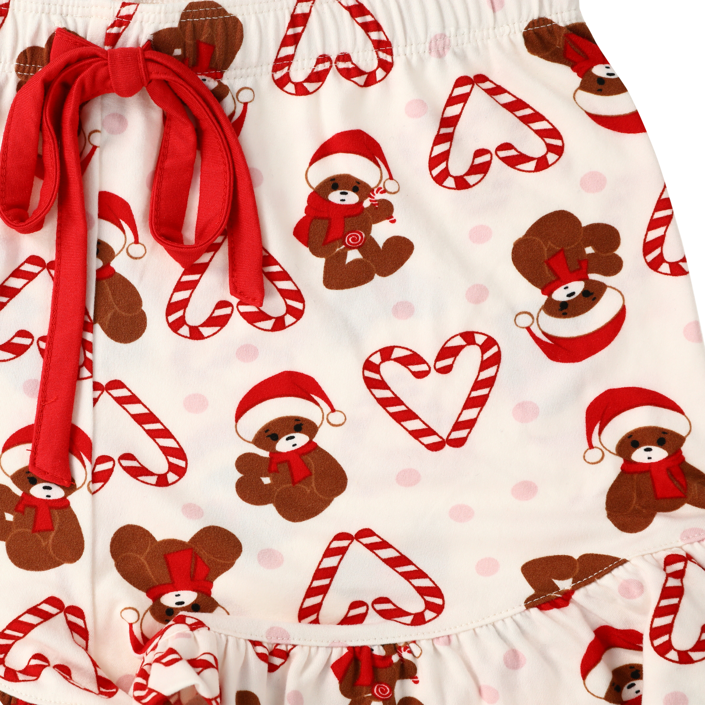 Ruffle-Trim Christmas PJ Shorts