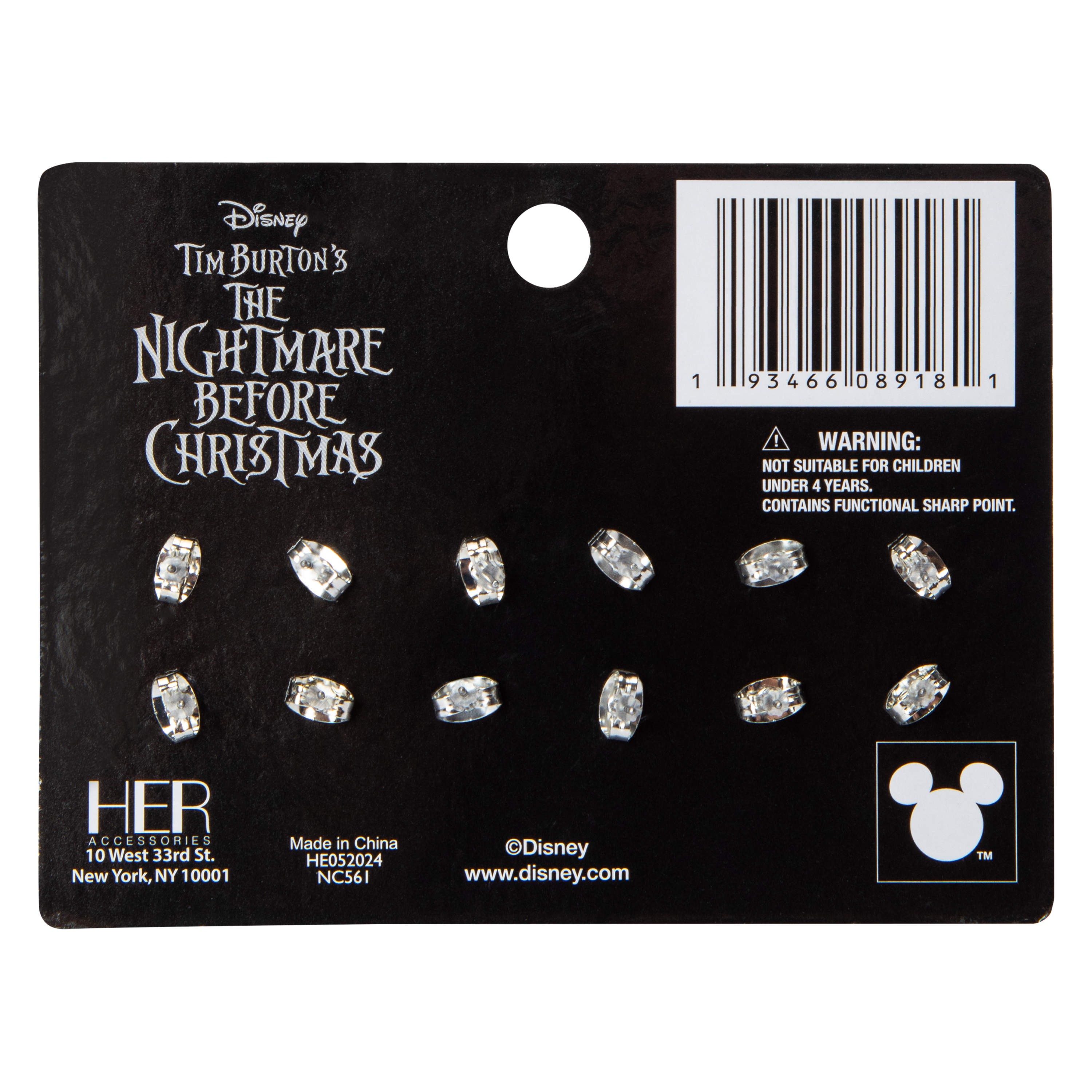 The Nightmare Before Christmas Earrings, 6 Pairs