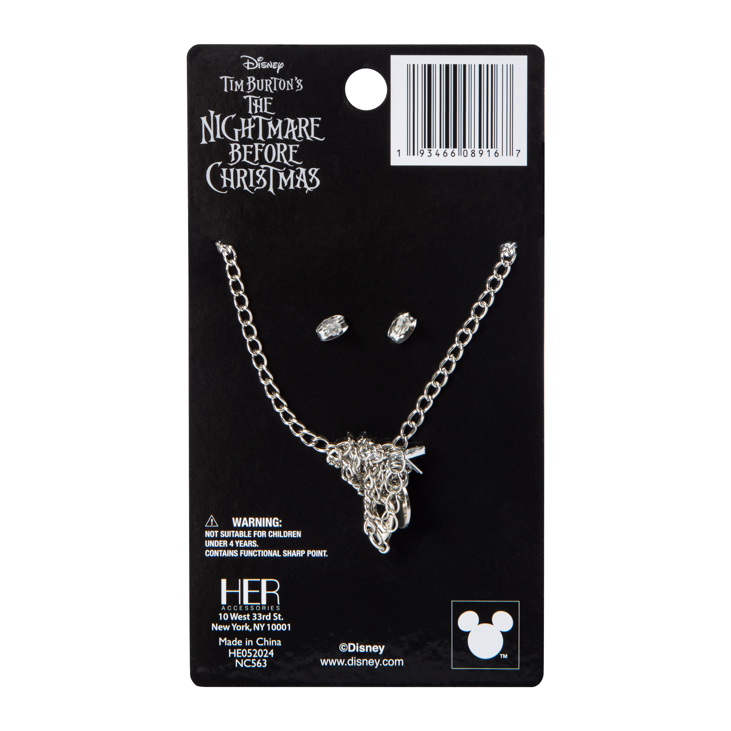 The Nightmare Before Christmas Necklace & Earrings Set