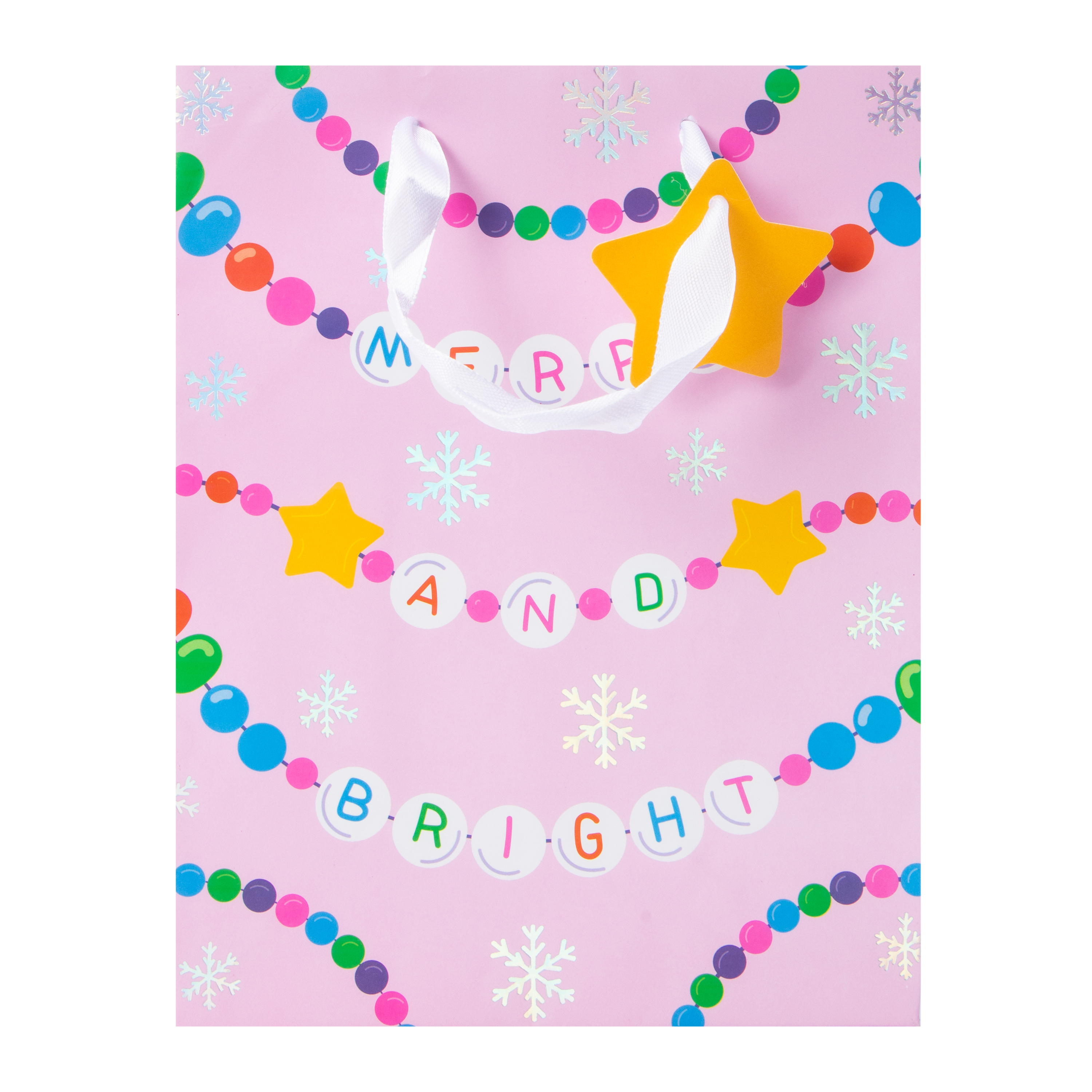 'Merry And Bright' Medium Gift Bag 7in x 9in