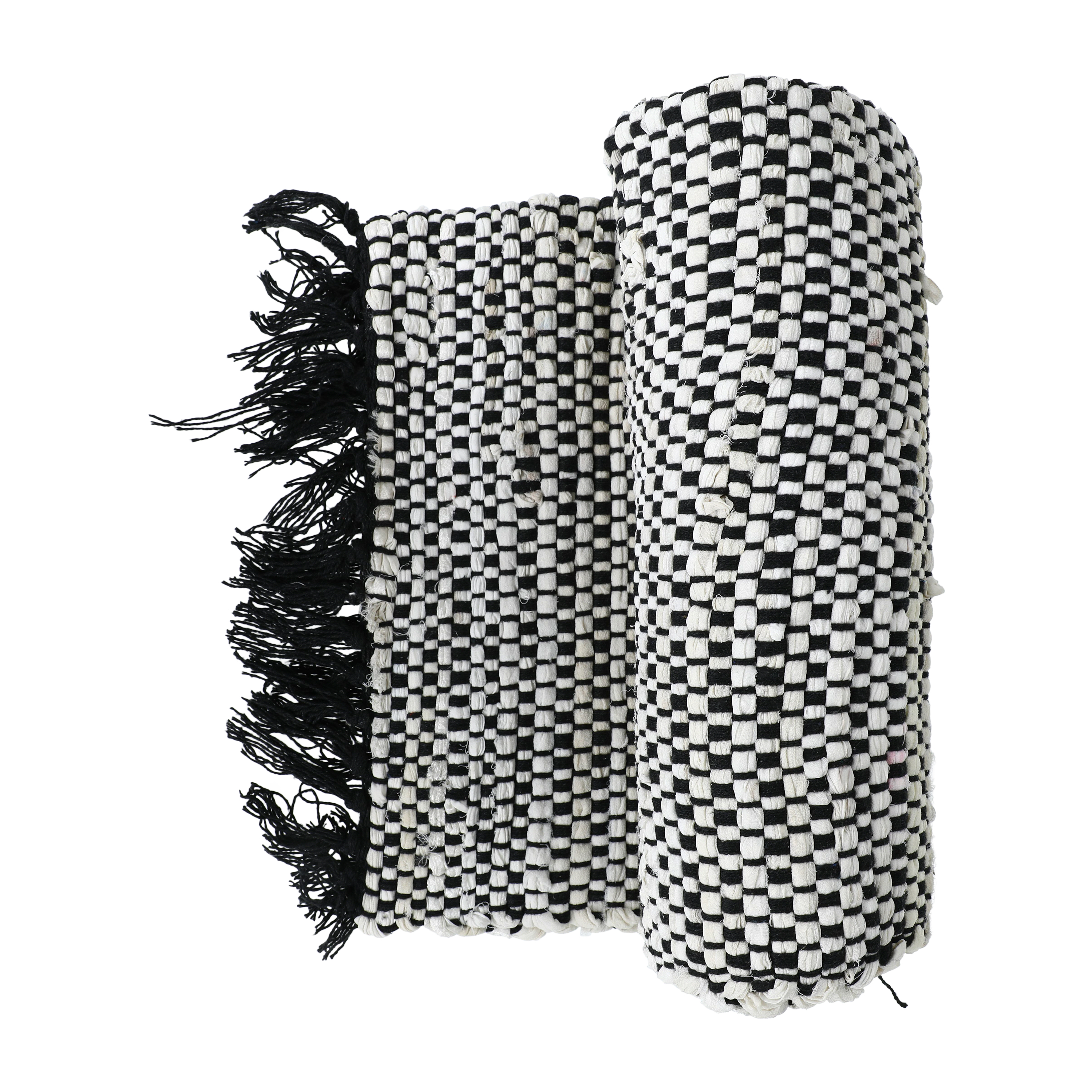 Black And White Chindi Rug