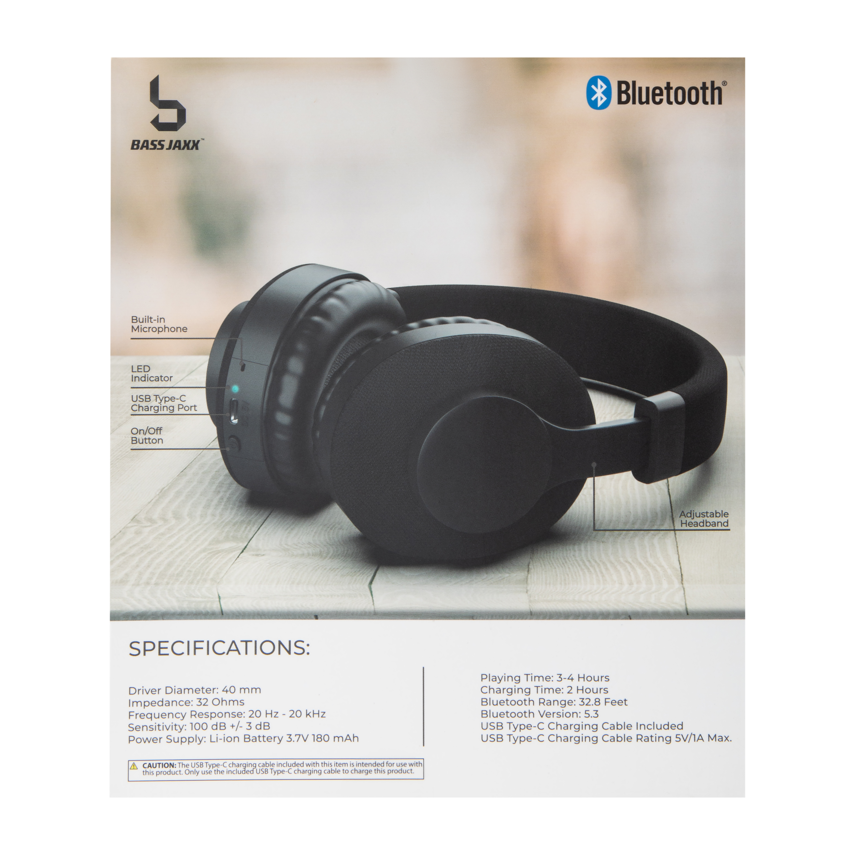 Bass Jaxx™ Iconic Wireless Bluetooth® Headphones | Five Below