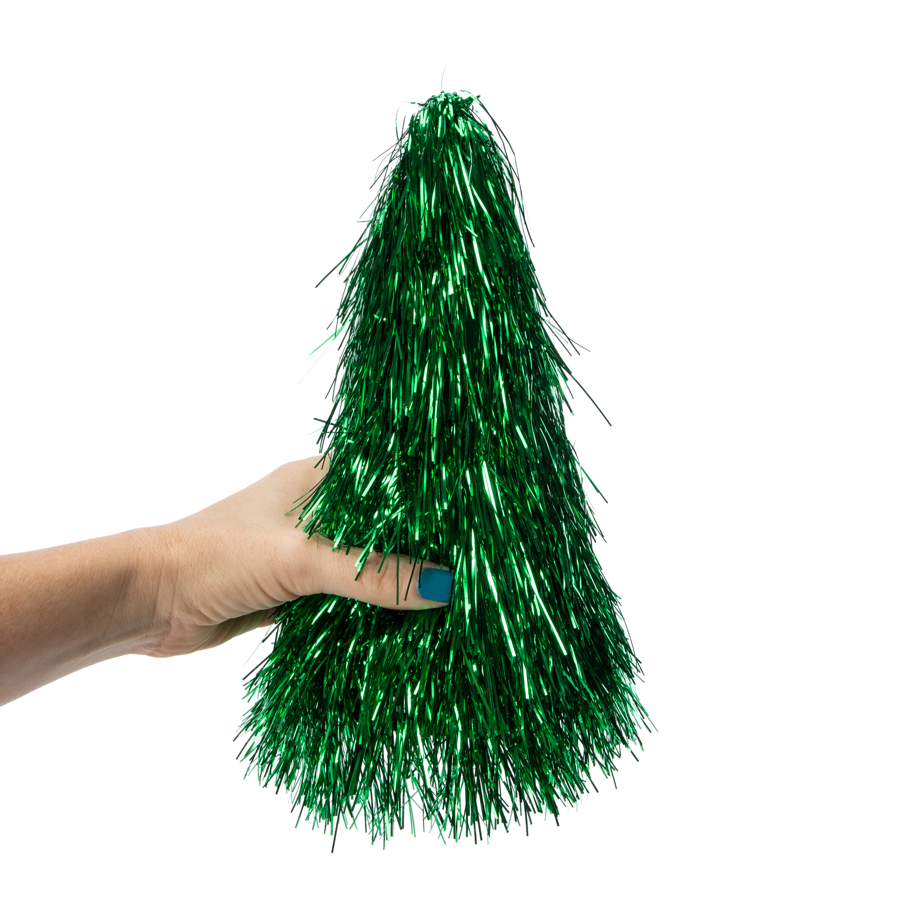 Small Tinsel Cone Christmas Tree 7.87in x 9.8in