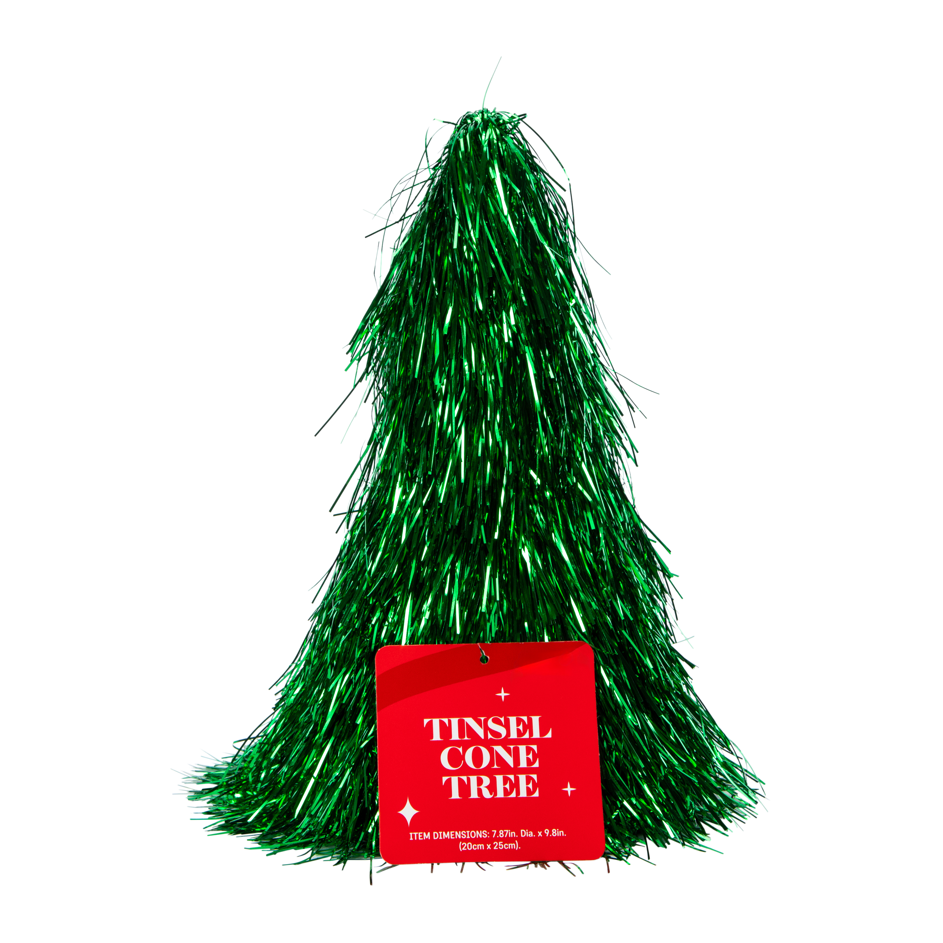 Small Tinsel Cone Christmas Tree 7.87in x 9.8in