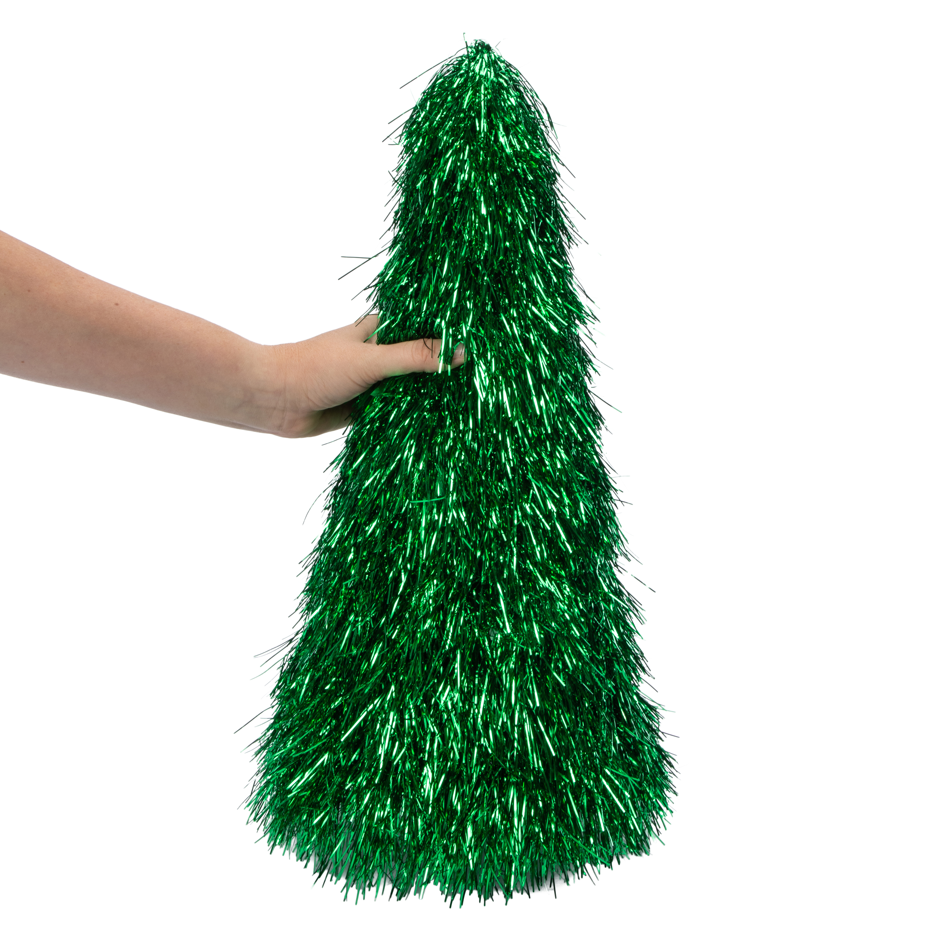 Large Tinsel Cone Christmas Tree 9.05in x 18.5in