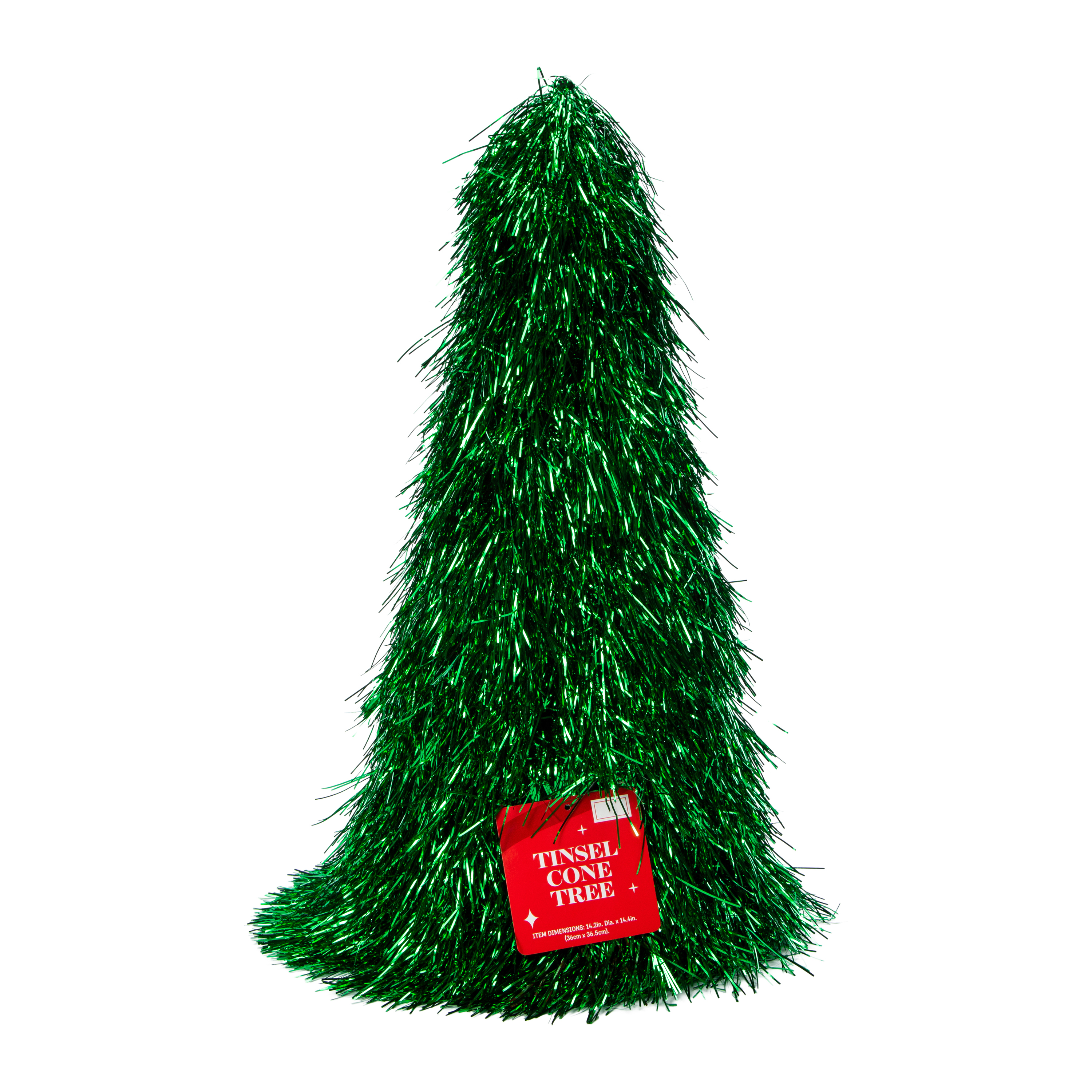Large Tinsel Cone Christmas Tree 9.05in x 18.5in