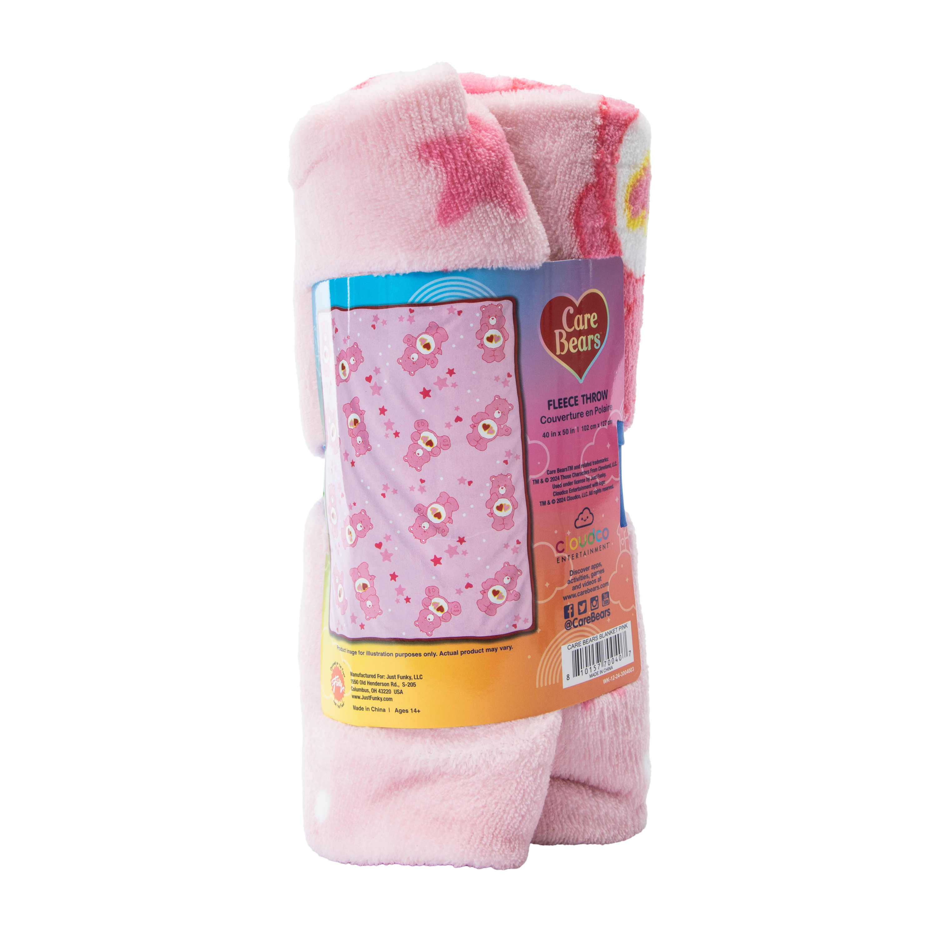 Care Bears™ Pink Fleece Throw 40in x 50in