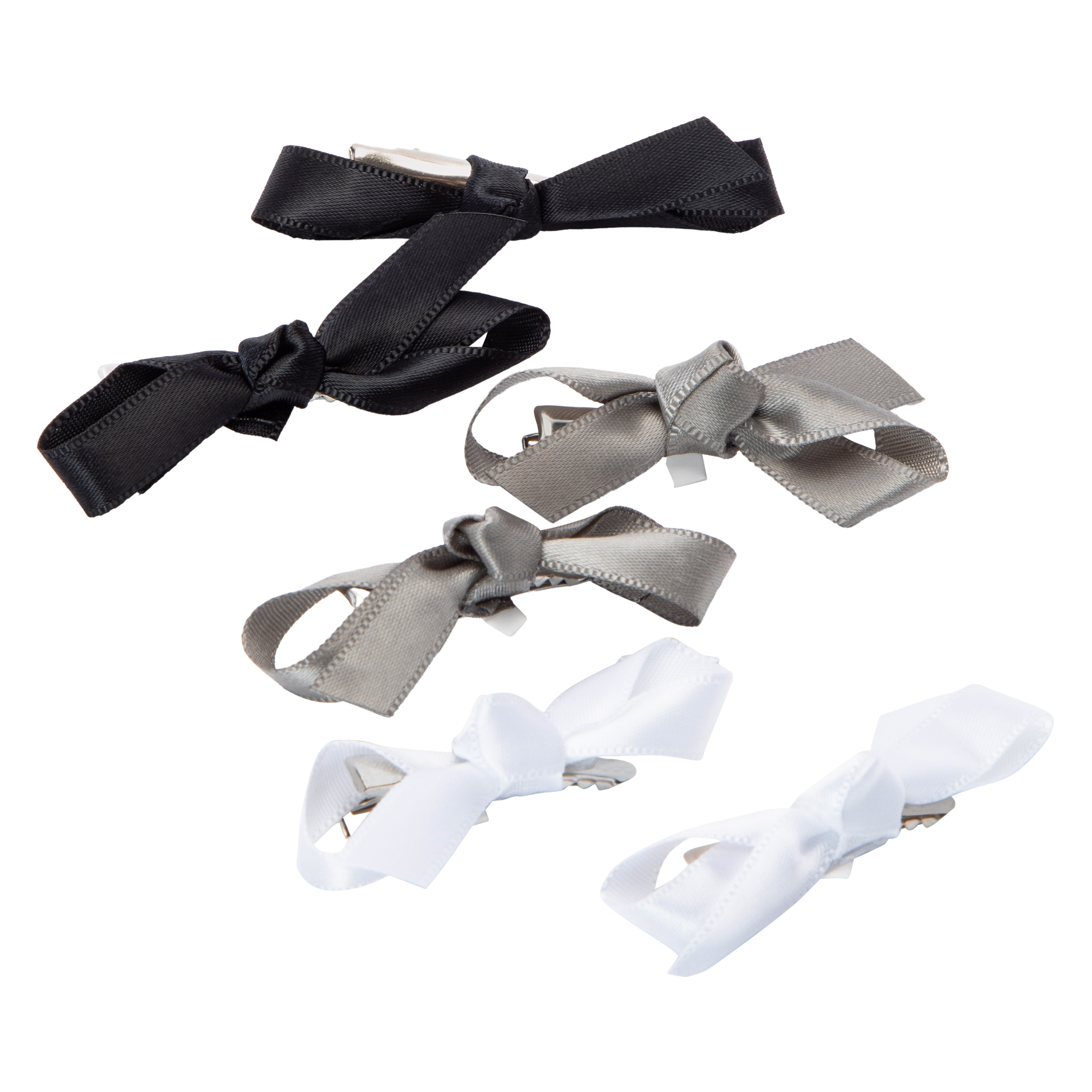 Satin Bow Hair Clips 6-Count