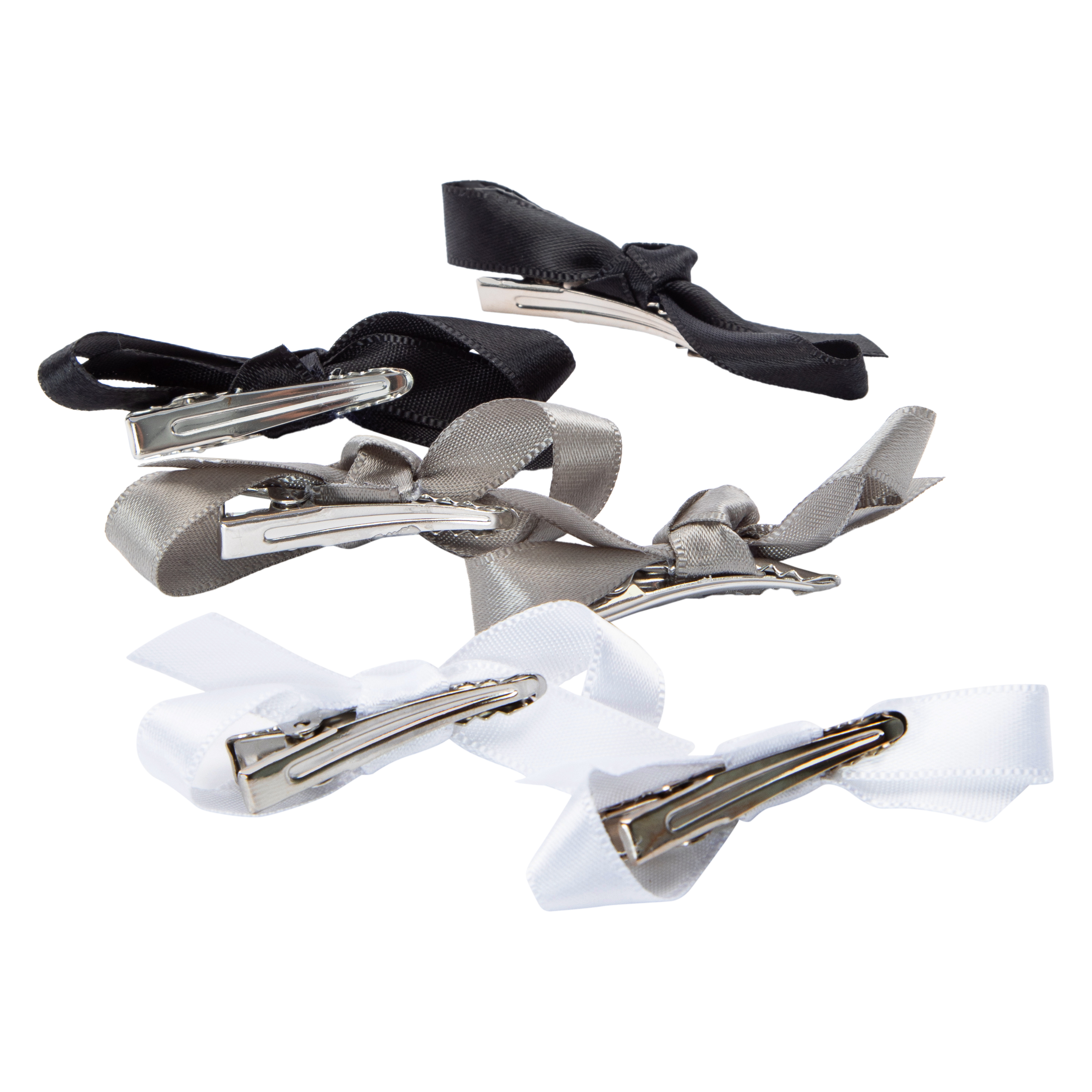 Satin Bow Hair Clips 6-Count