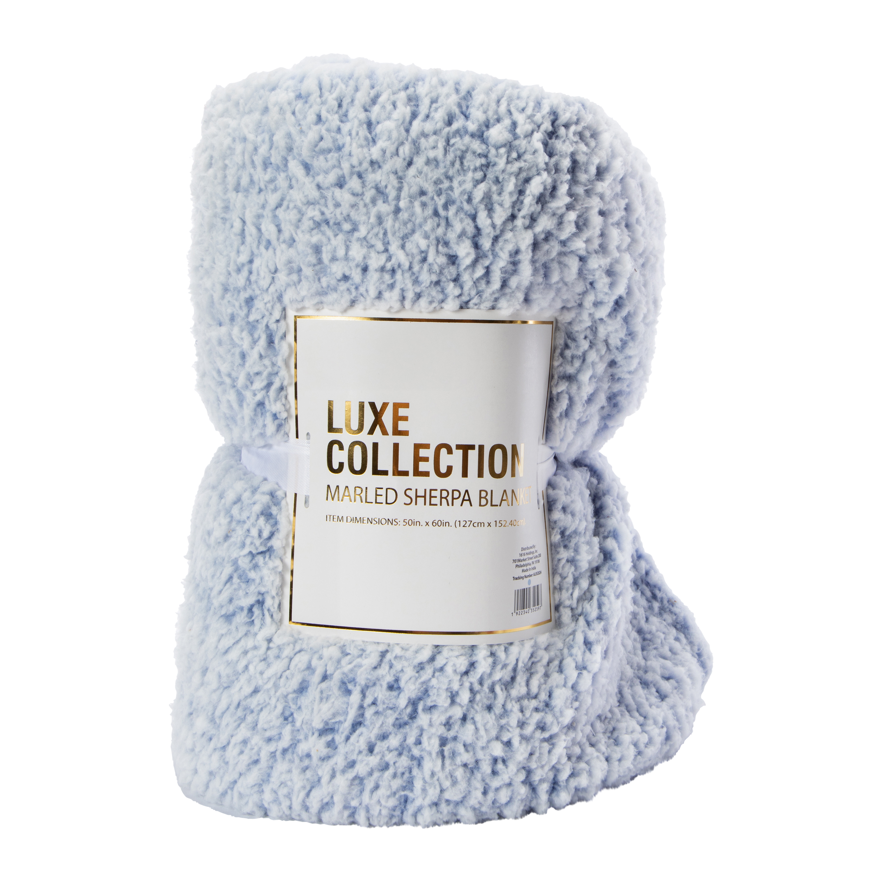 Luxe Collection Marled Sherpa Throw Blanket 50in x 60in