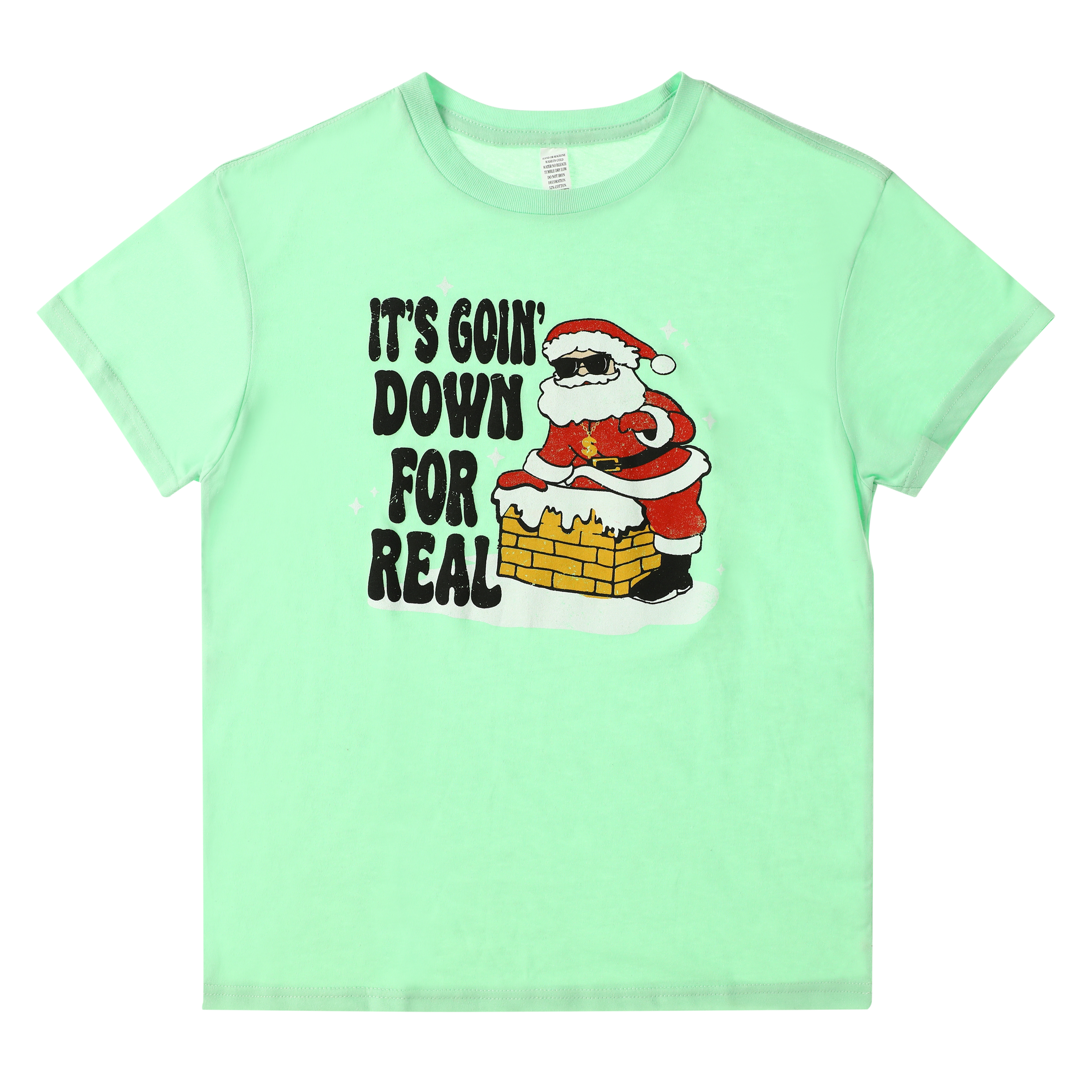 'It's Goin Down For Real' Santa Christmas Graphic Tee