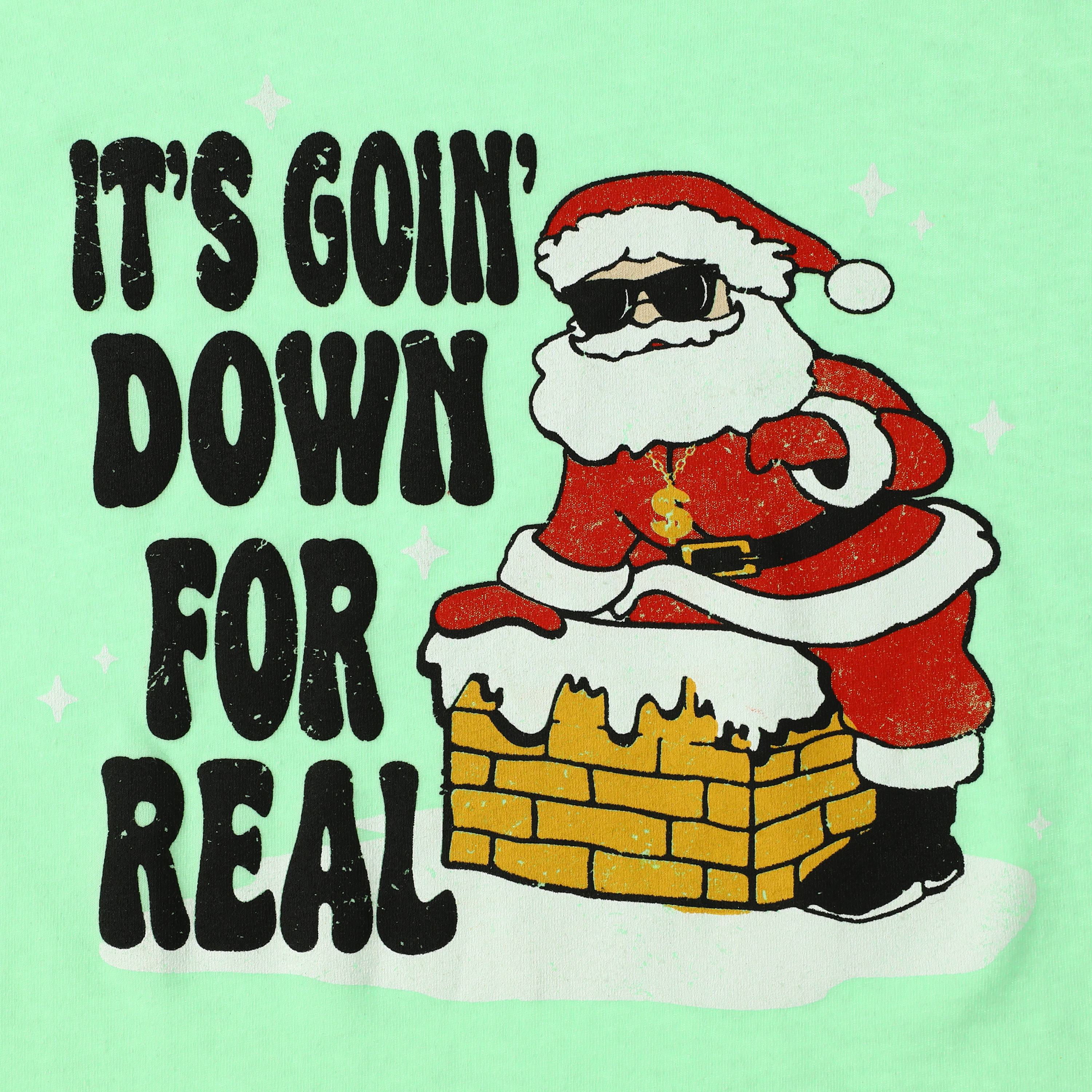 'It's Goin Down For Real' Santa Christmas Graphic Tee