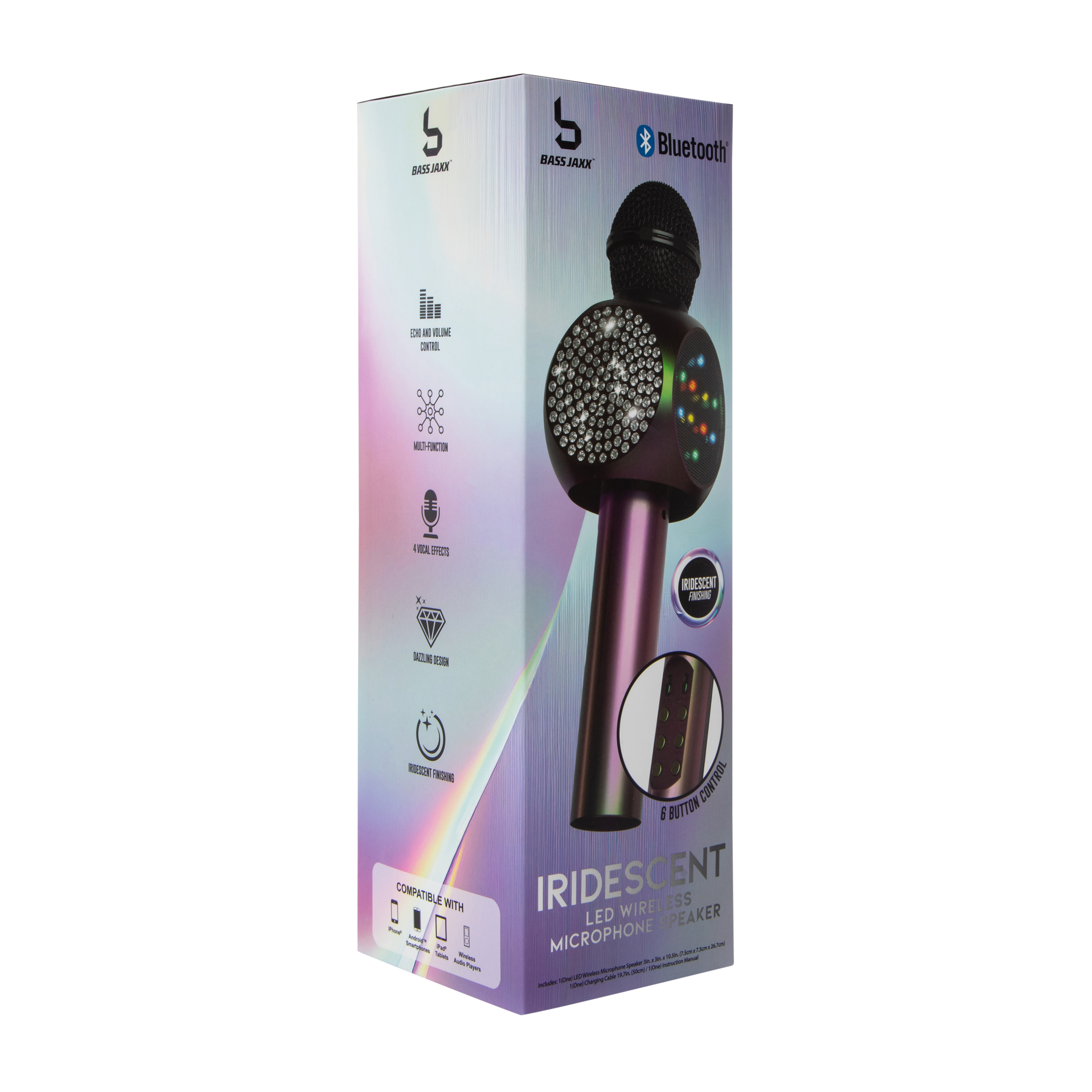 Bluetooth® Karaoke LED Bling Mic With Speaker