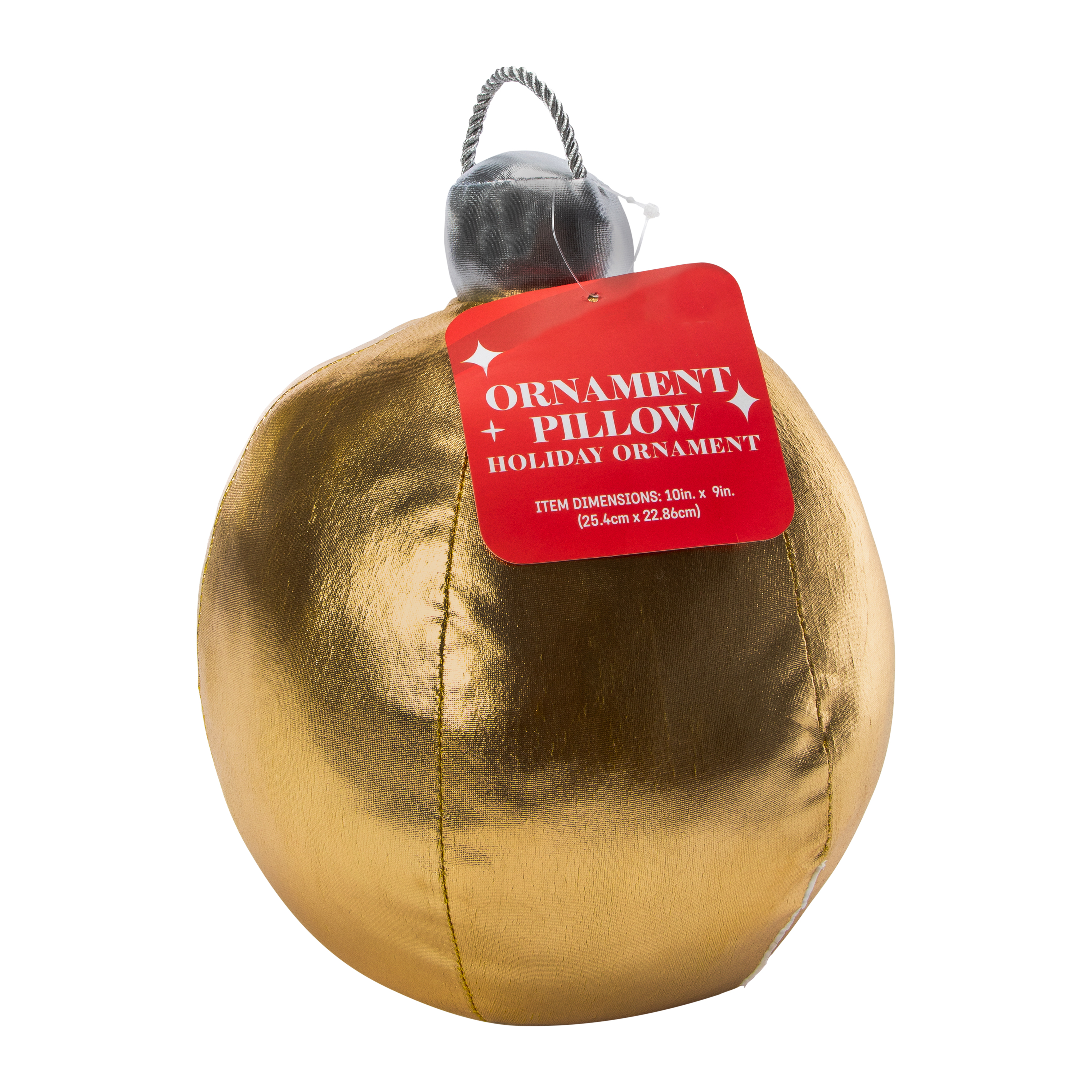 Gold Pillow Christmas Ornament 10in x 9in