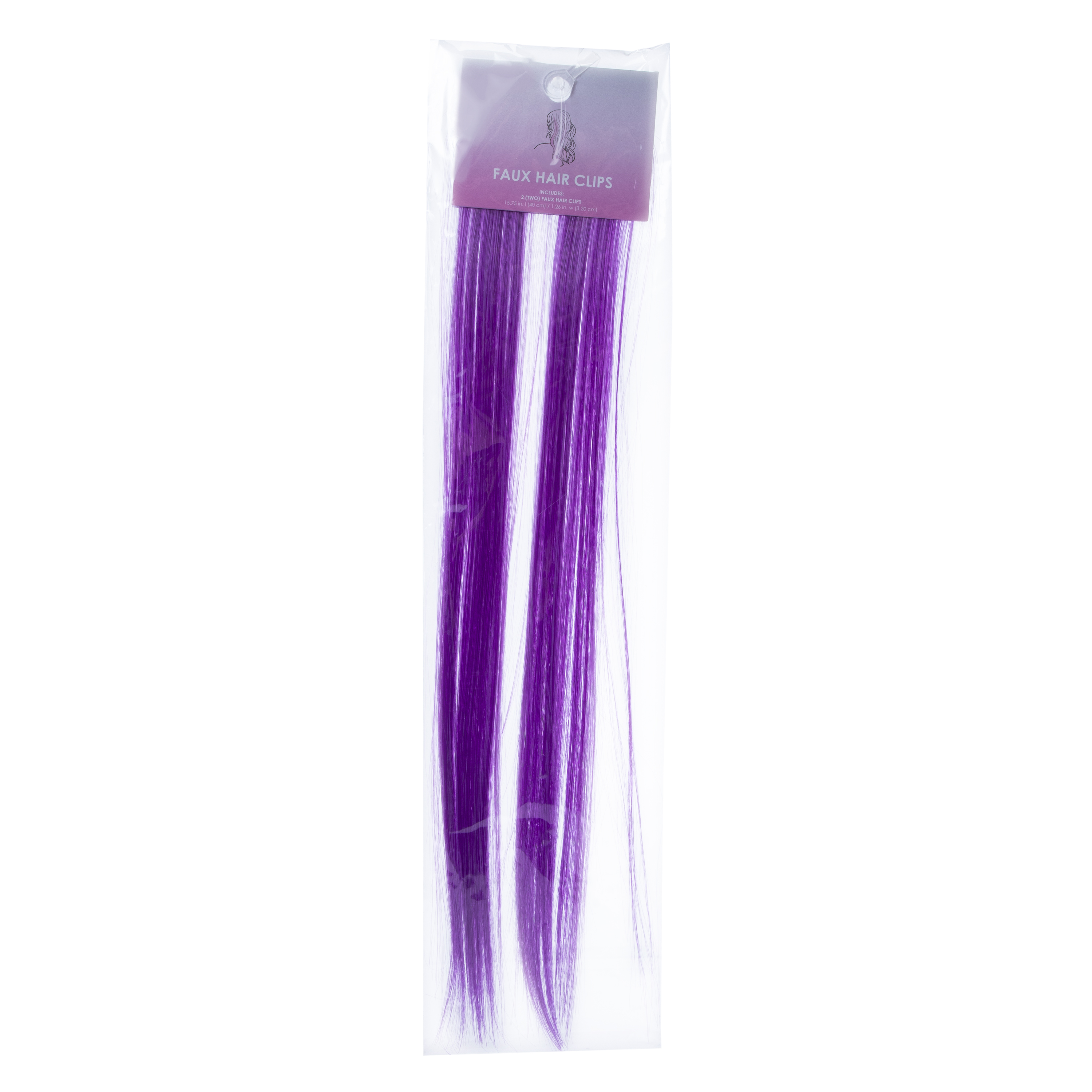 Faux Hair Clips 2-Count - Purple