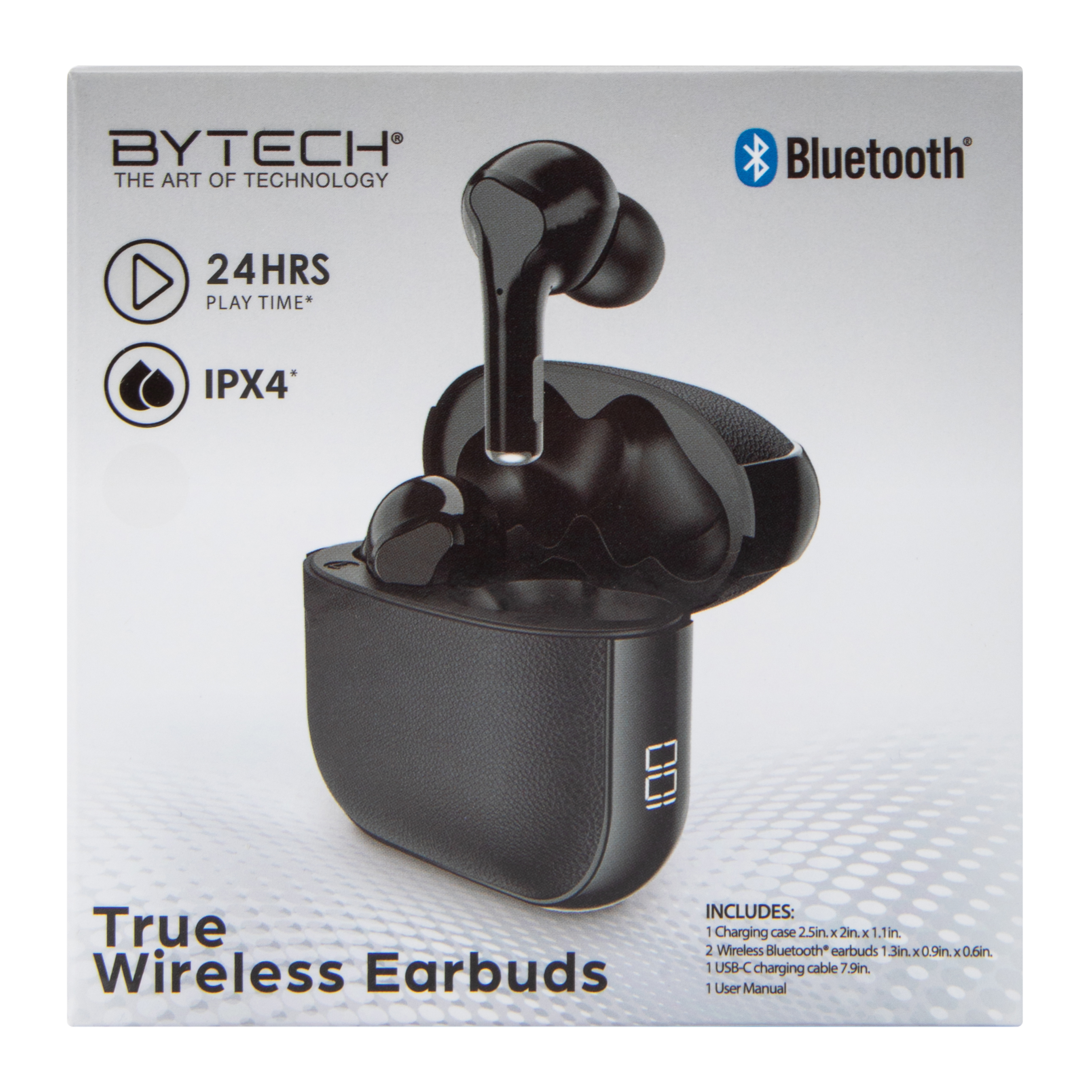 24-Hour True Wireless Earbuds With Mic & Case