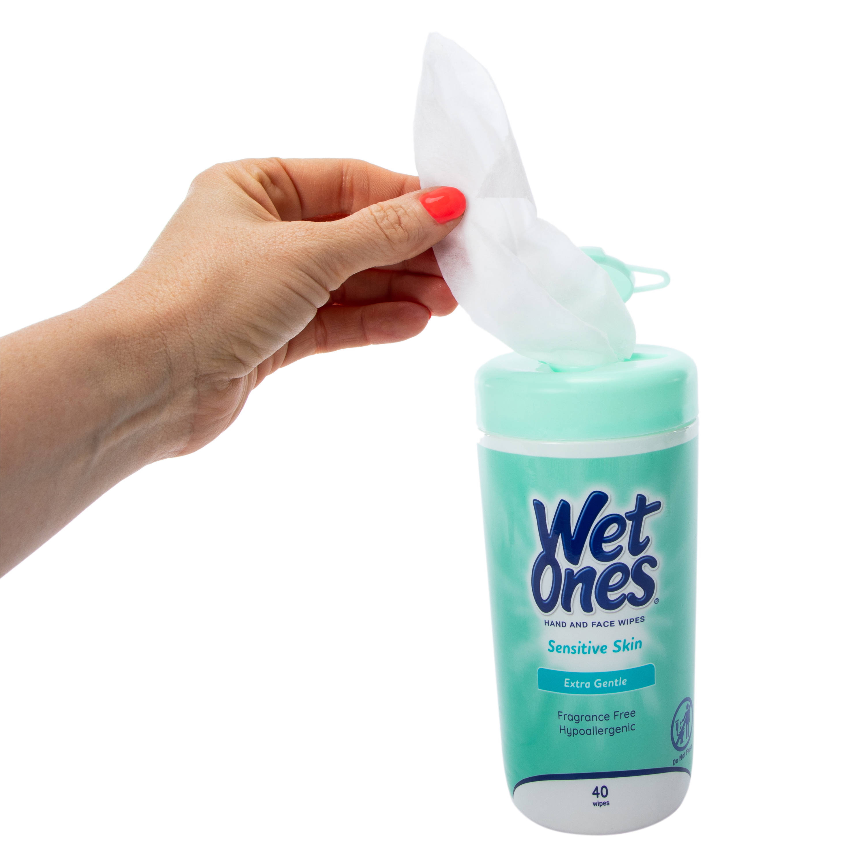 Wet Ones® Sensitive Skin Face & Hand Wipes 40-Count