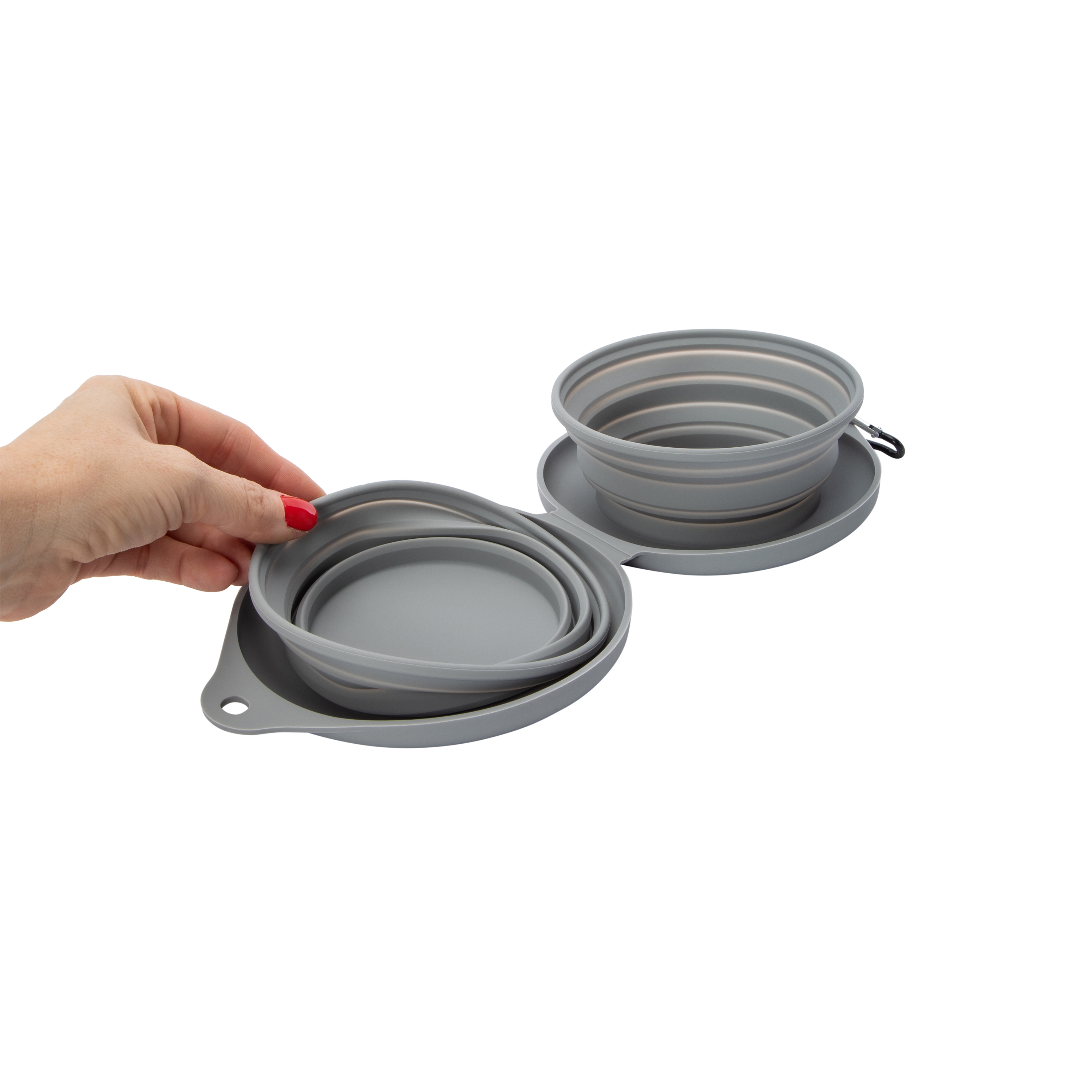 Collapsible Silicone Double Diner Travel Pet Bowls