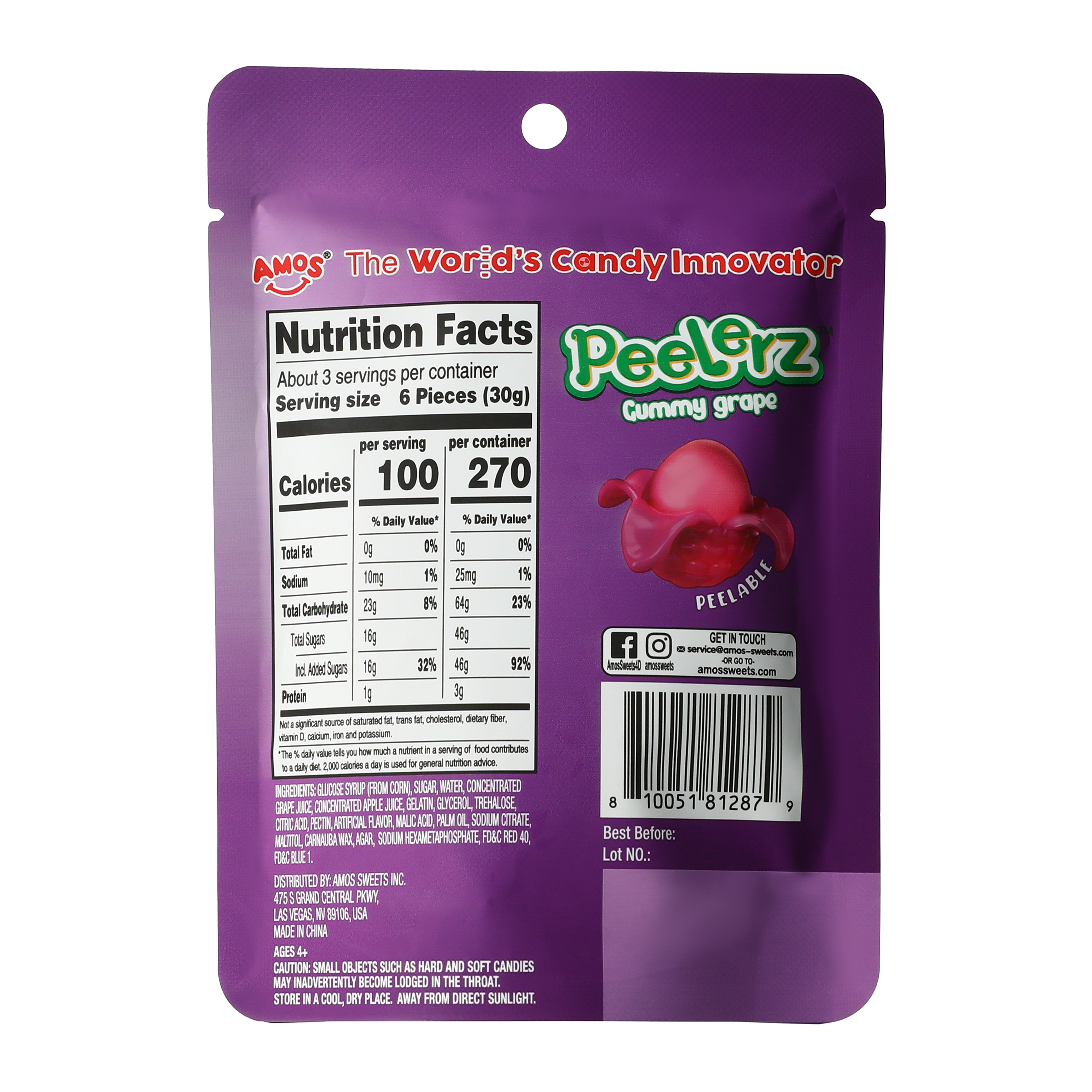 Peelerz™ Gummy Grape Candy 3oz