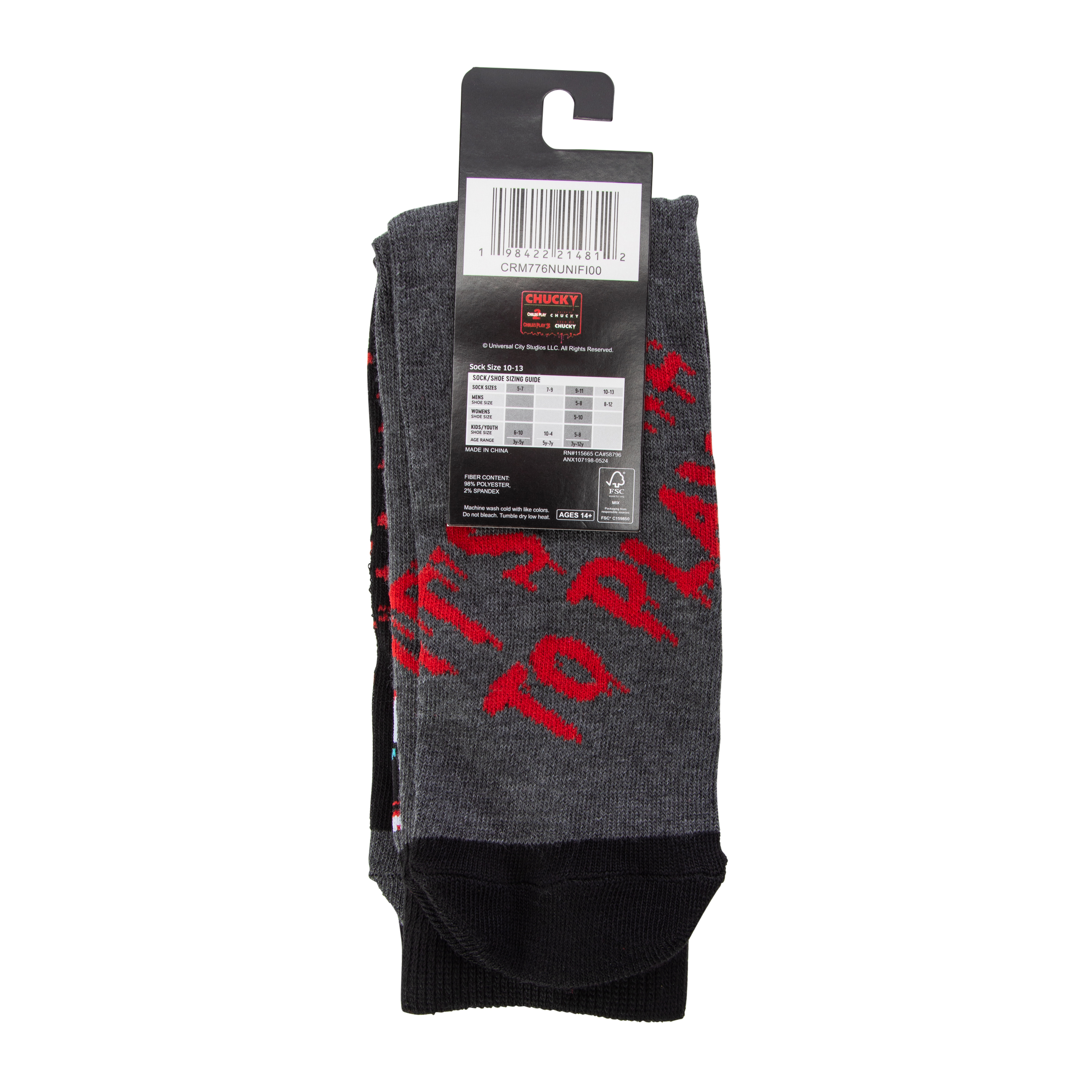 Chucky Mens Crew Socks 2-Pack