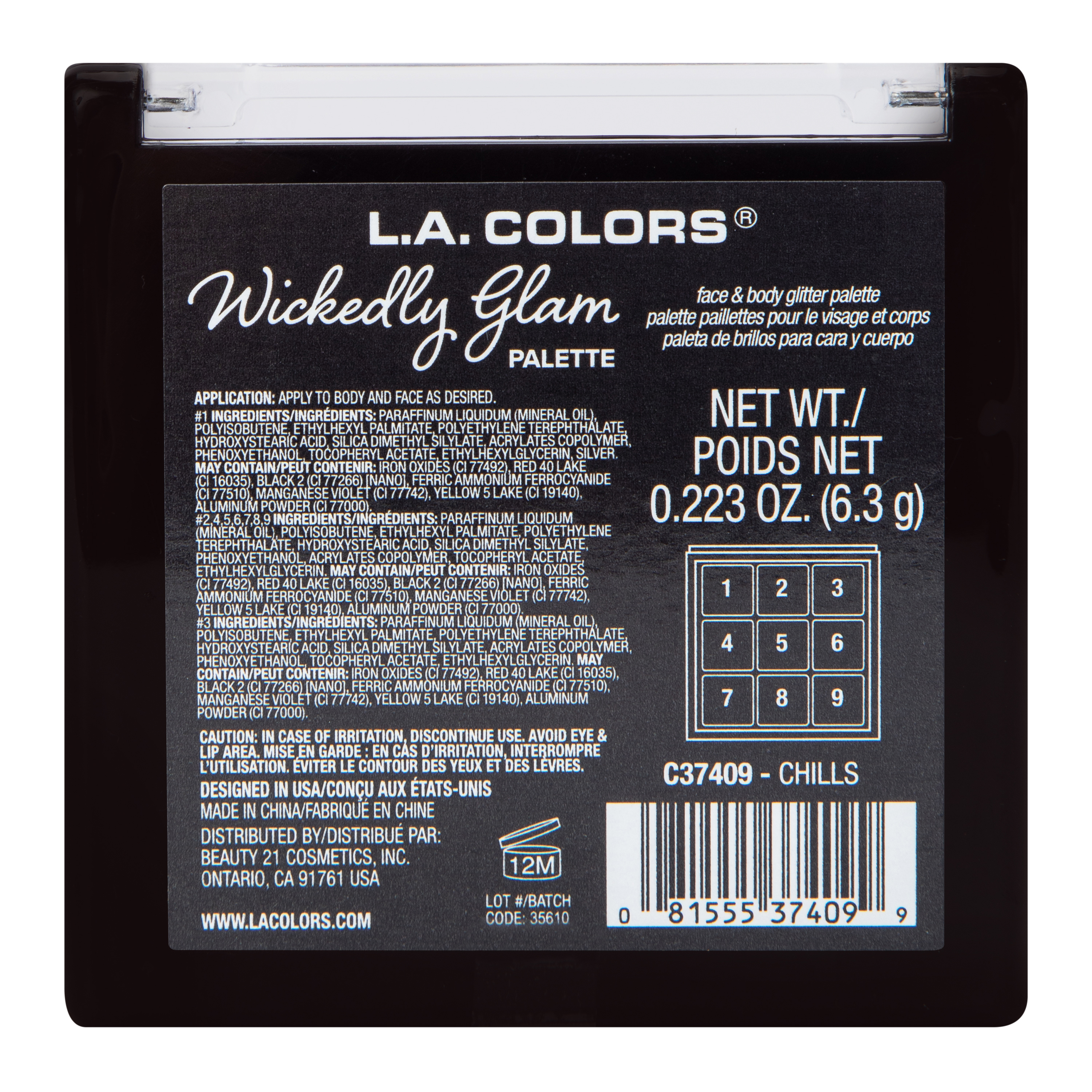 L.A. Colors® Wickedly Glam Glitter Palette 9-Count