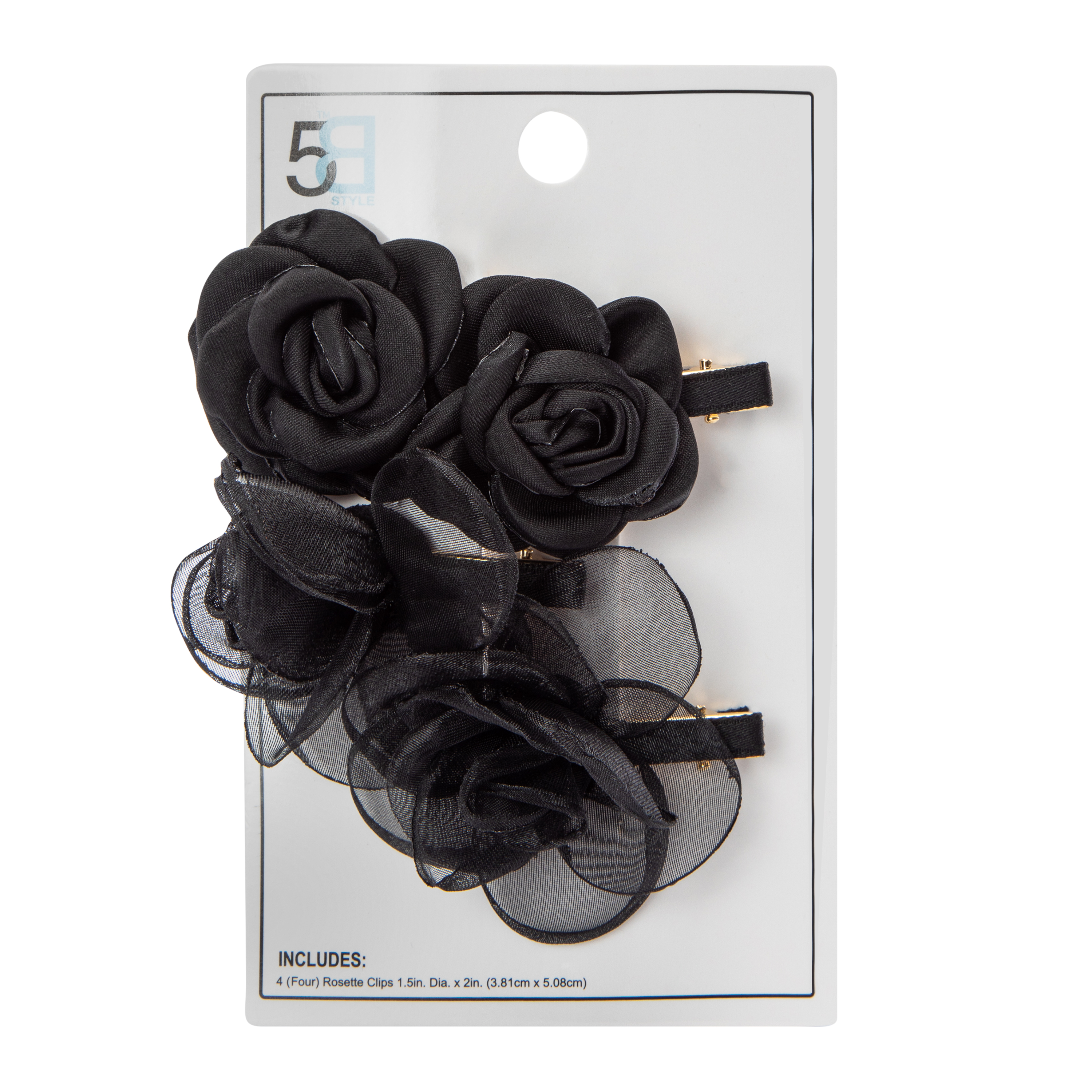 Rosette Hair Clips 4-Count