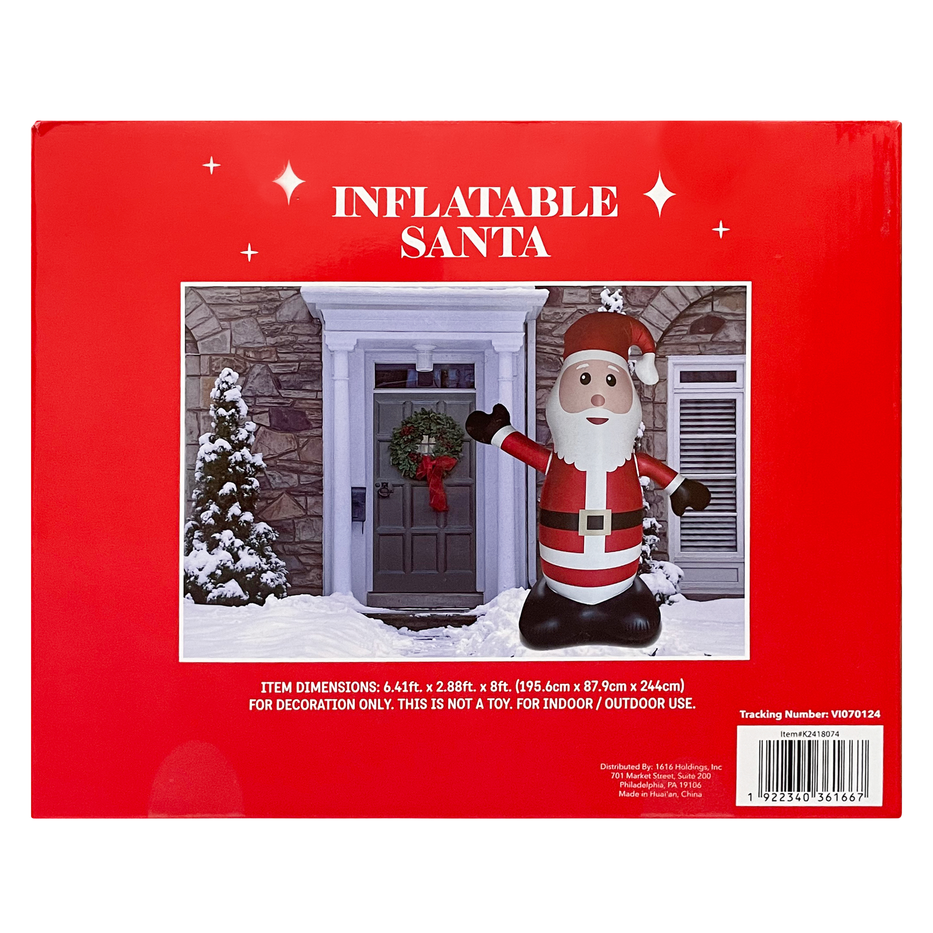XL Inflatable Christmas Santa 8ft