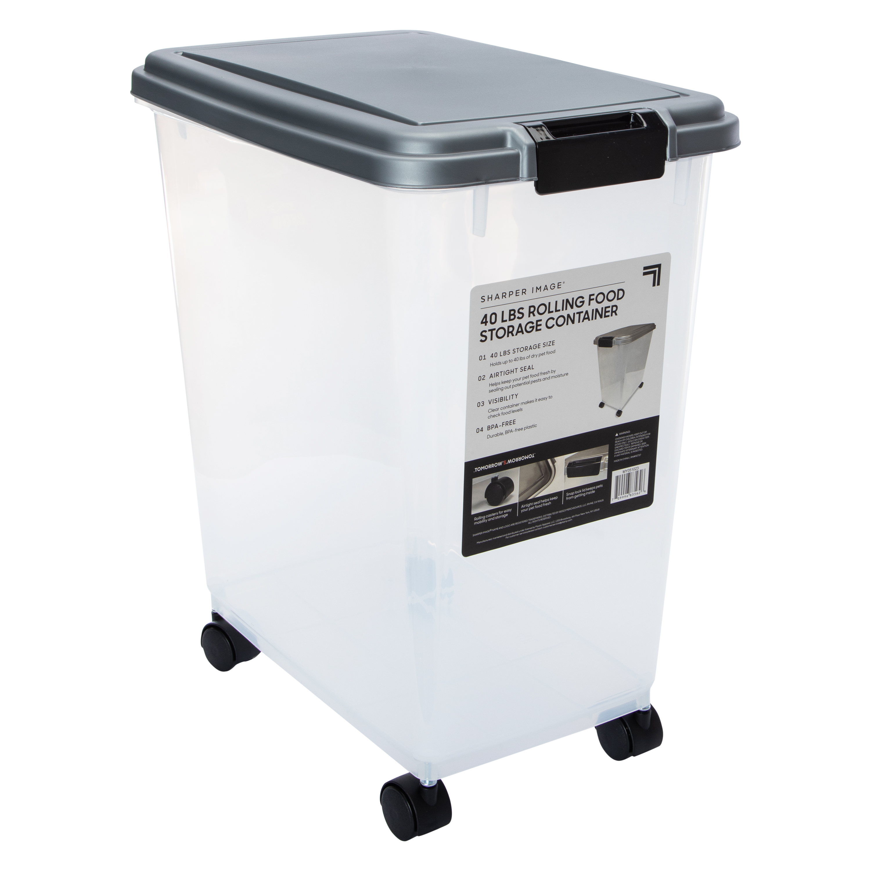 Sharper Image® 40lb Rolling Pet Food Storage Container