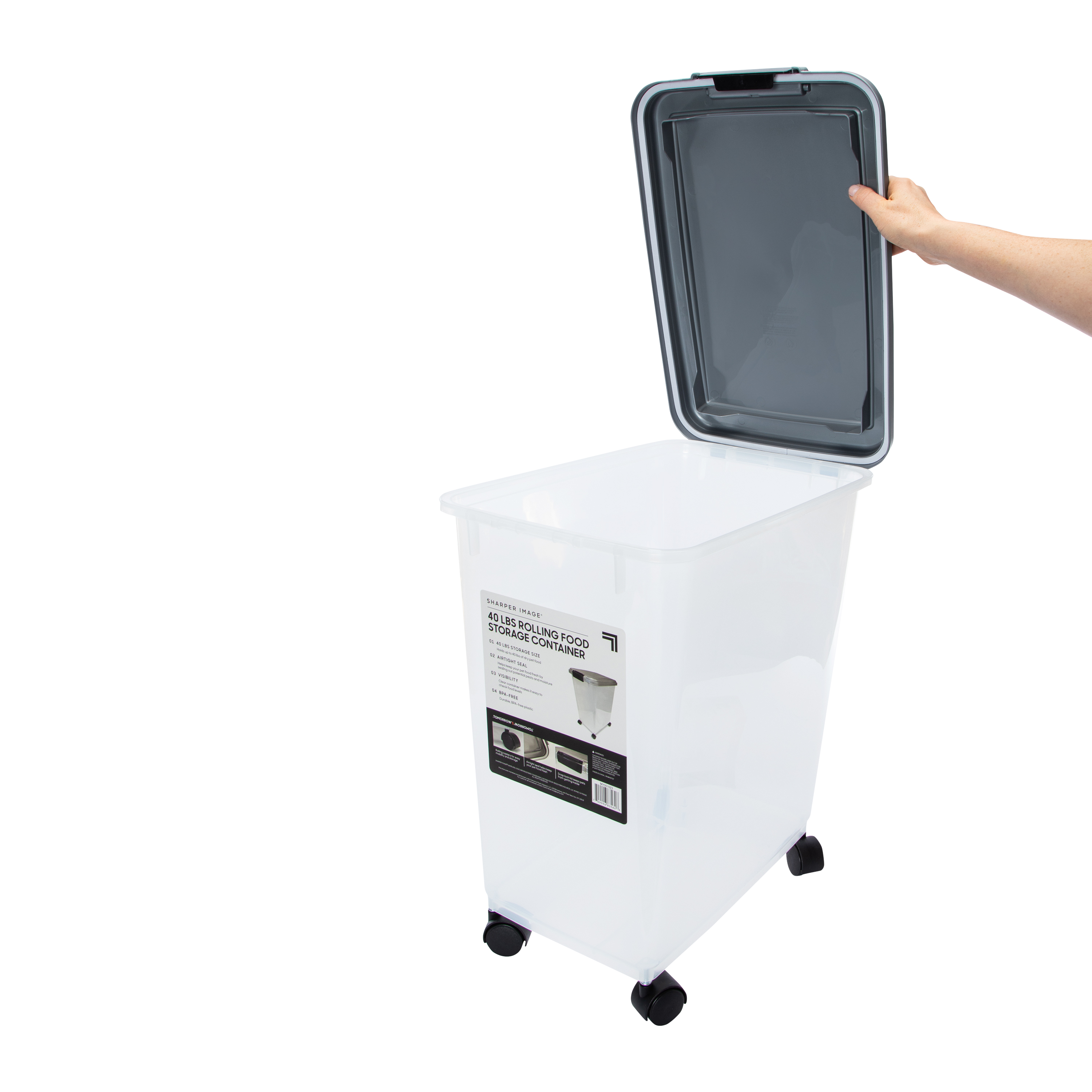 Rolling dog food storage container hotsell