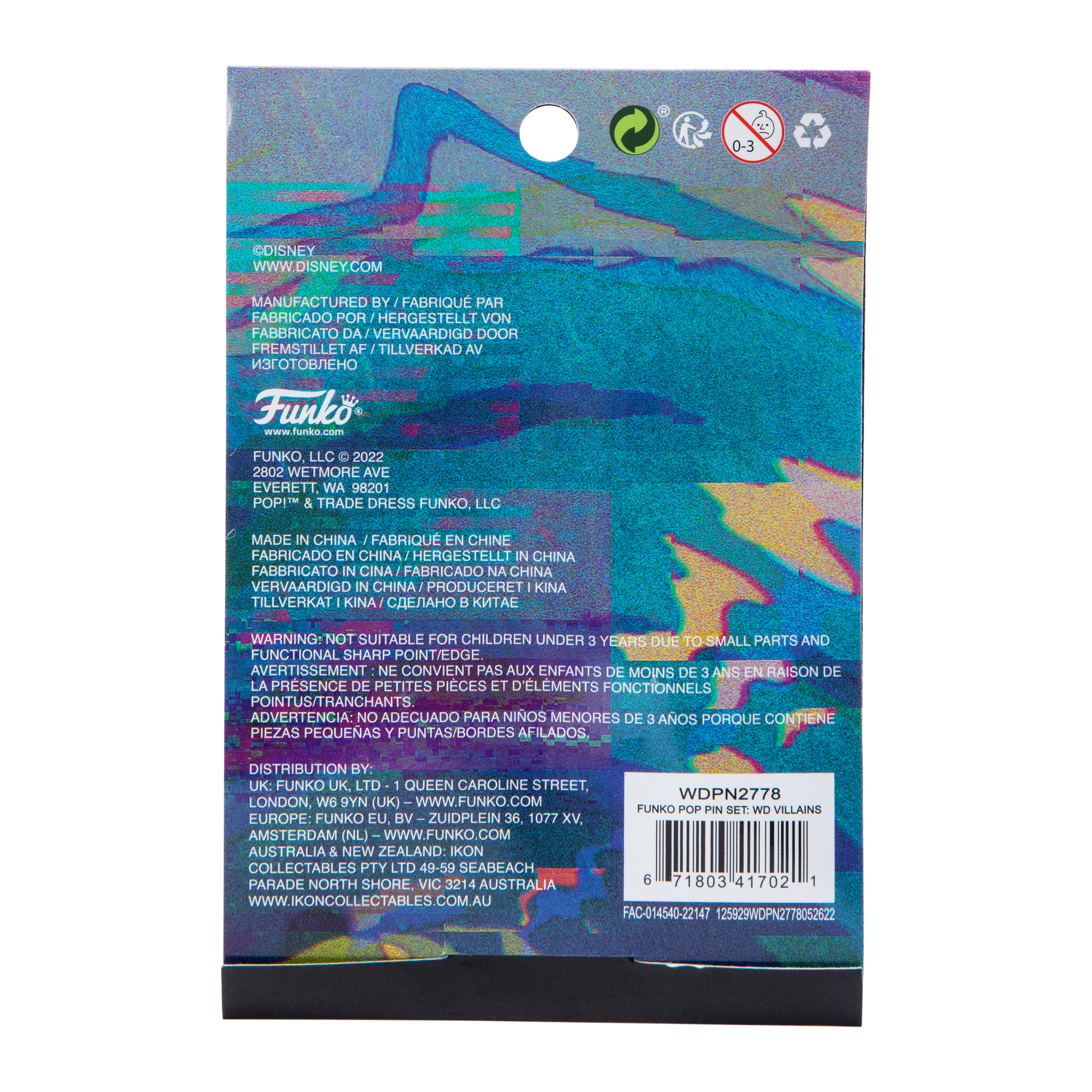 Funko Pop! Disney Villains Enamel Pin Set