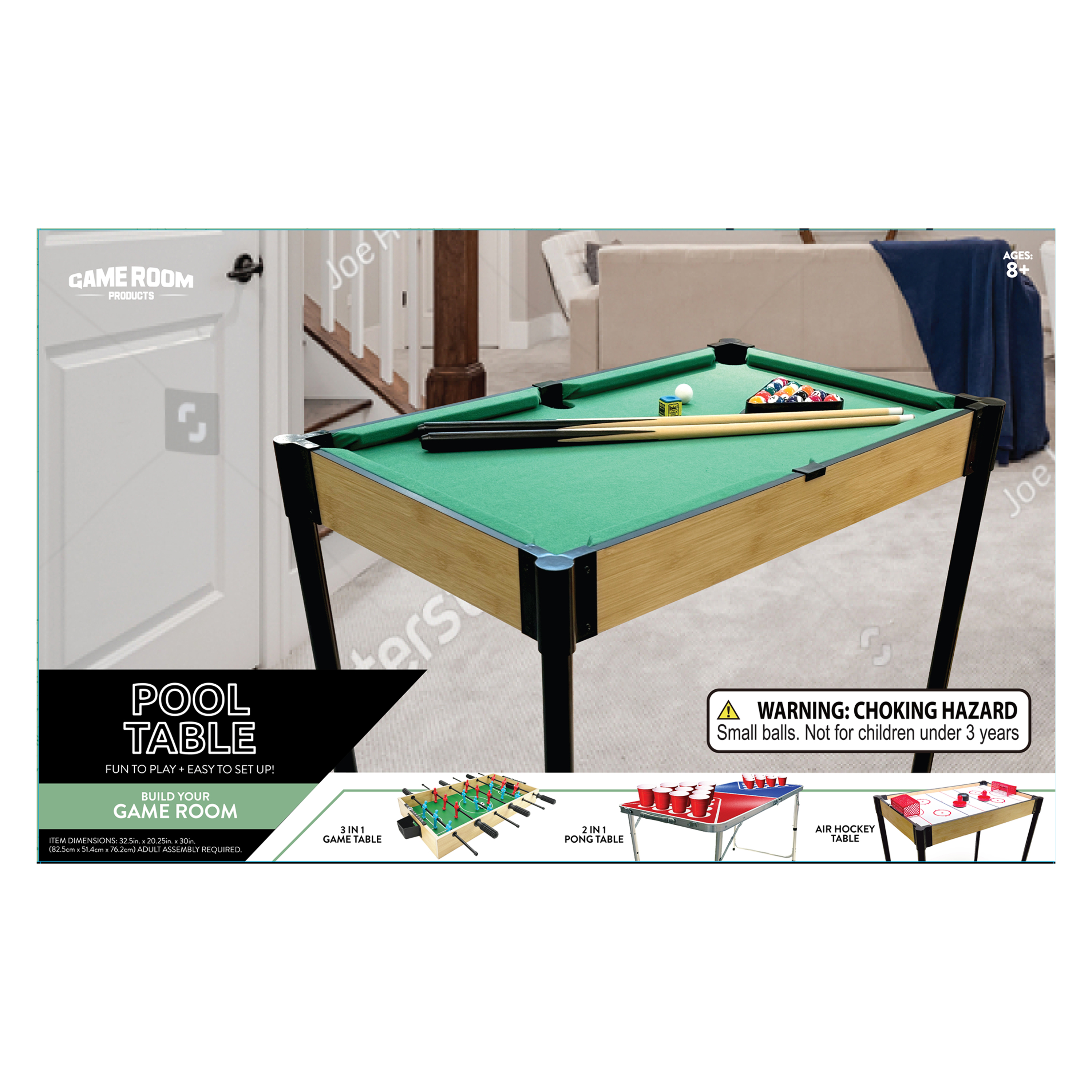Standing Pool Table 32.5in x 30in