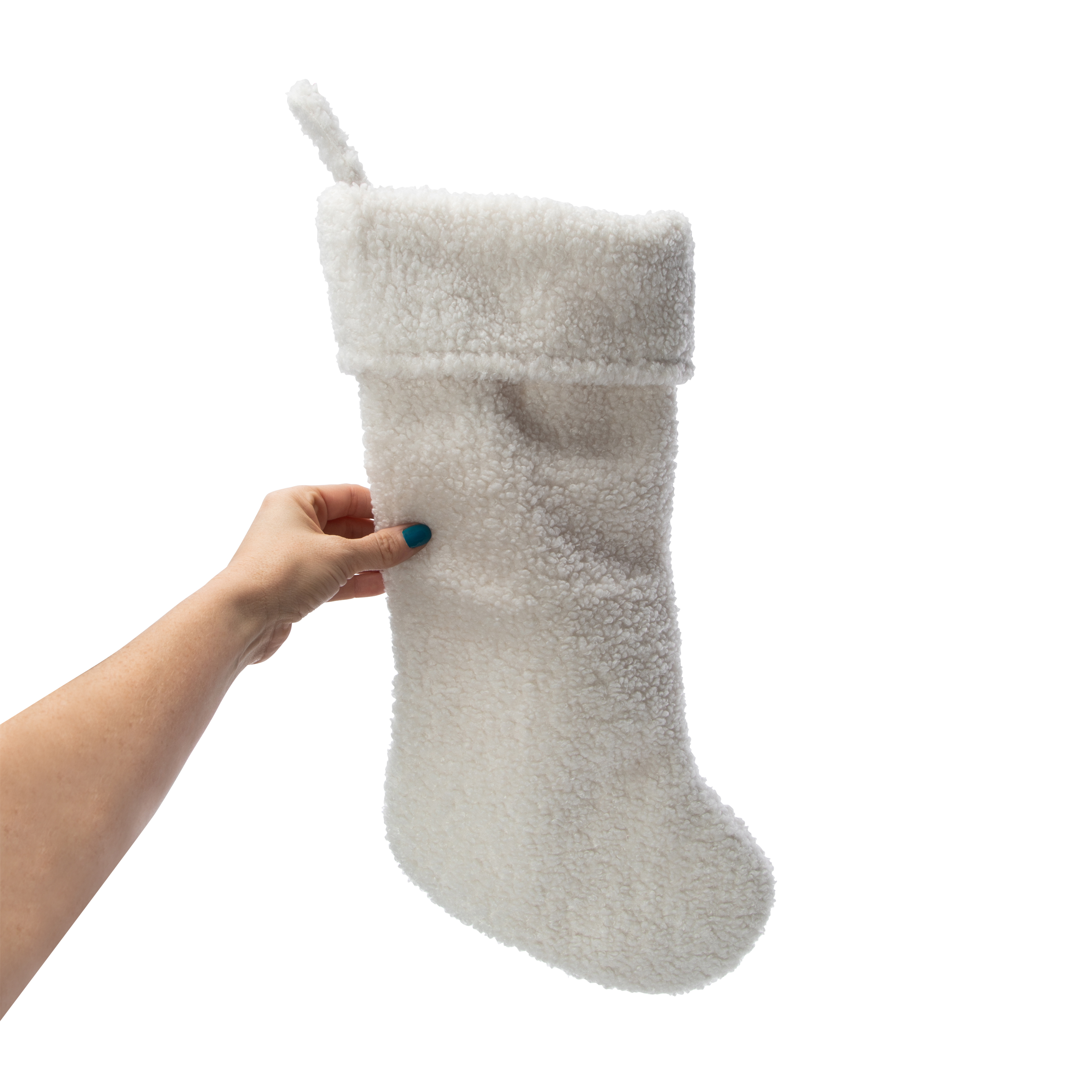 Solid Sherpa Christmas Stocking