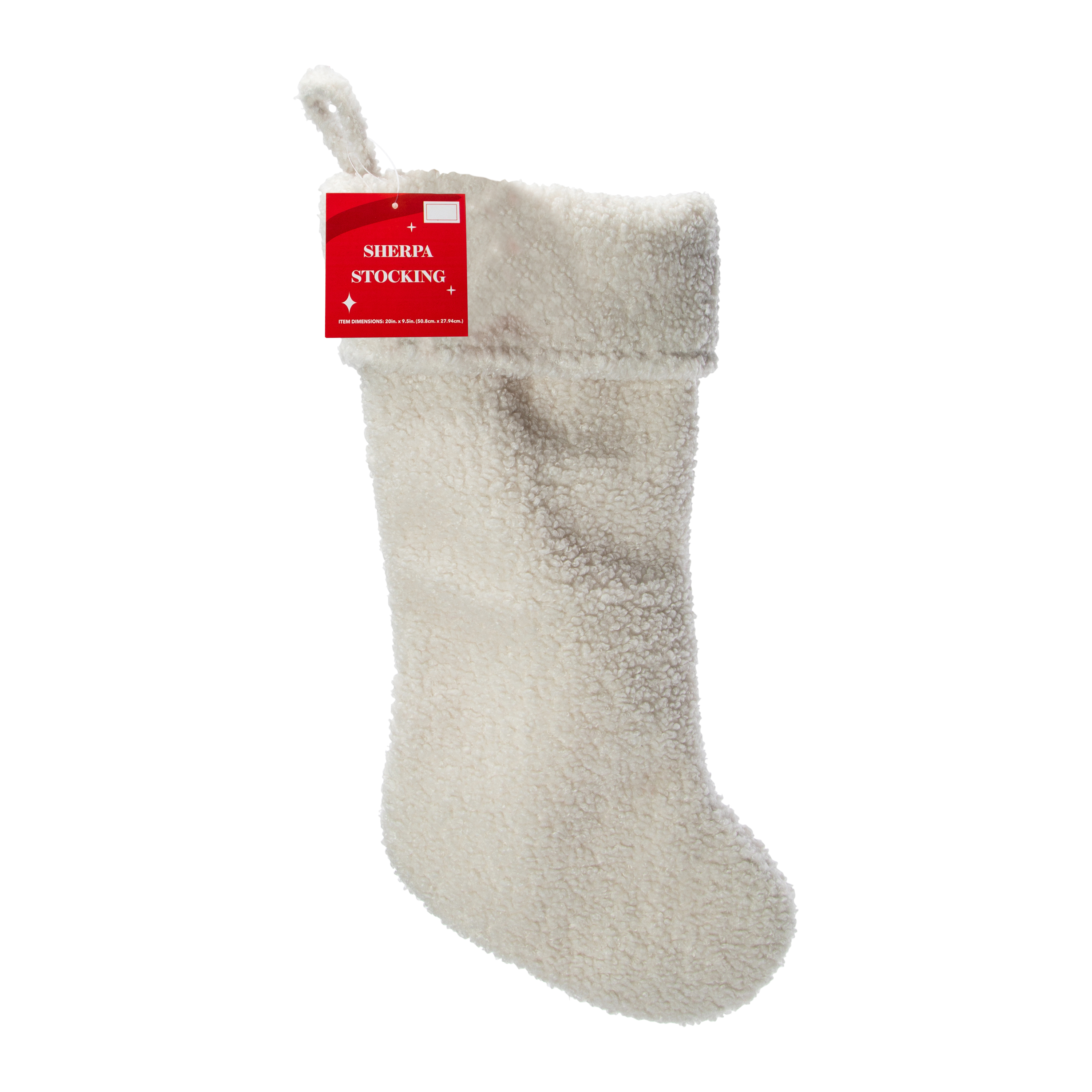 Solid Sherpa Christmas Stocking