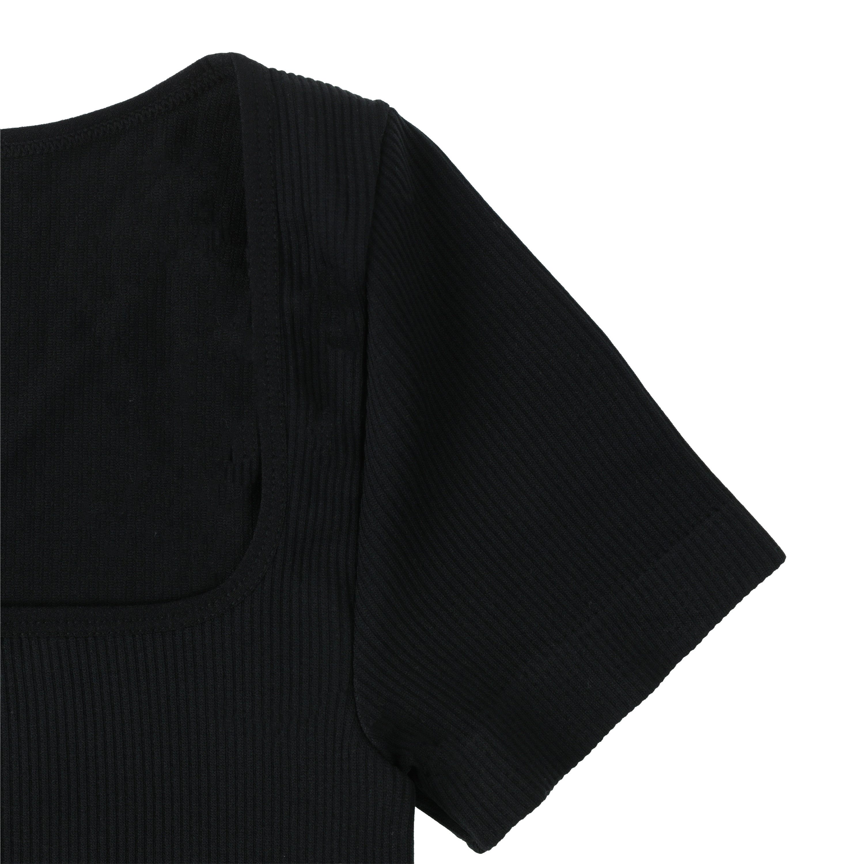 Seamless Square-Neck Ribbed Top