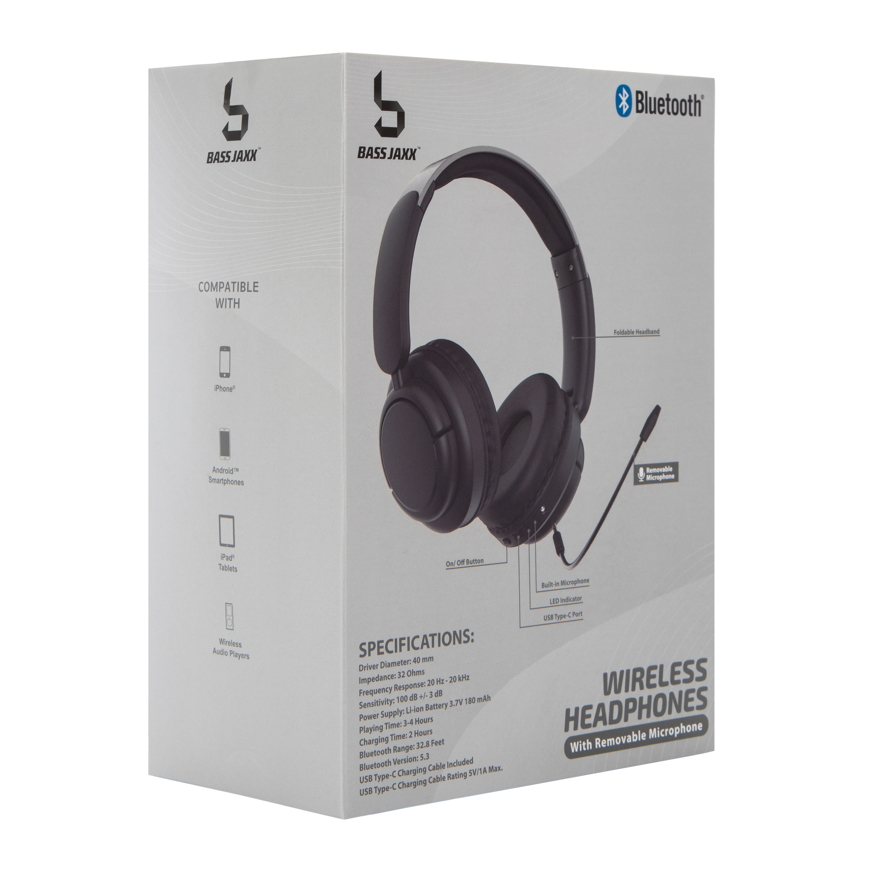 Wireless Headphones With Removable Mic