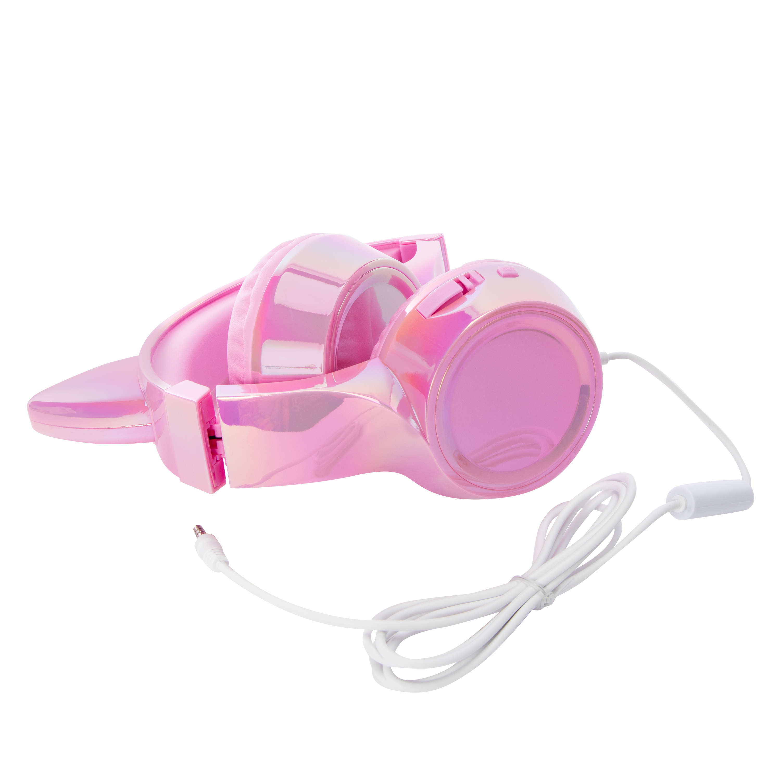 LED Light-Up Panda Ear Wired Headphones With Mic