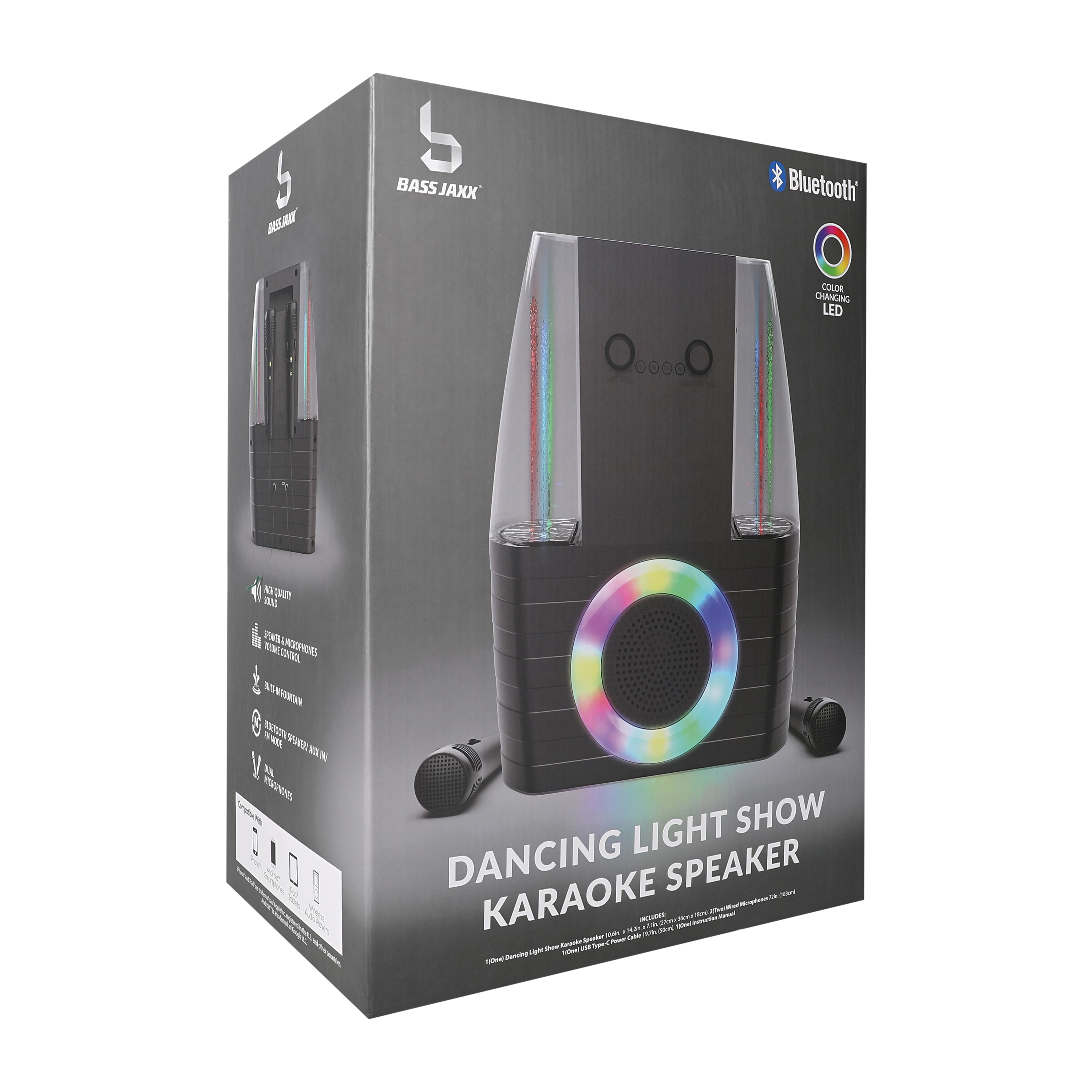 Bass Jaxx™ Dancing Light Show Karaoke Bluetooth® Speaker