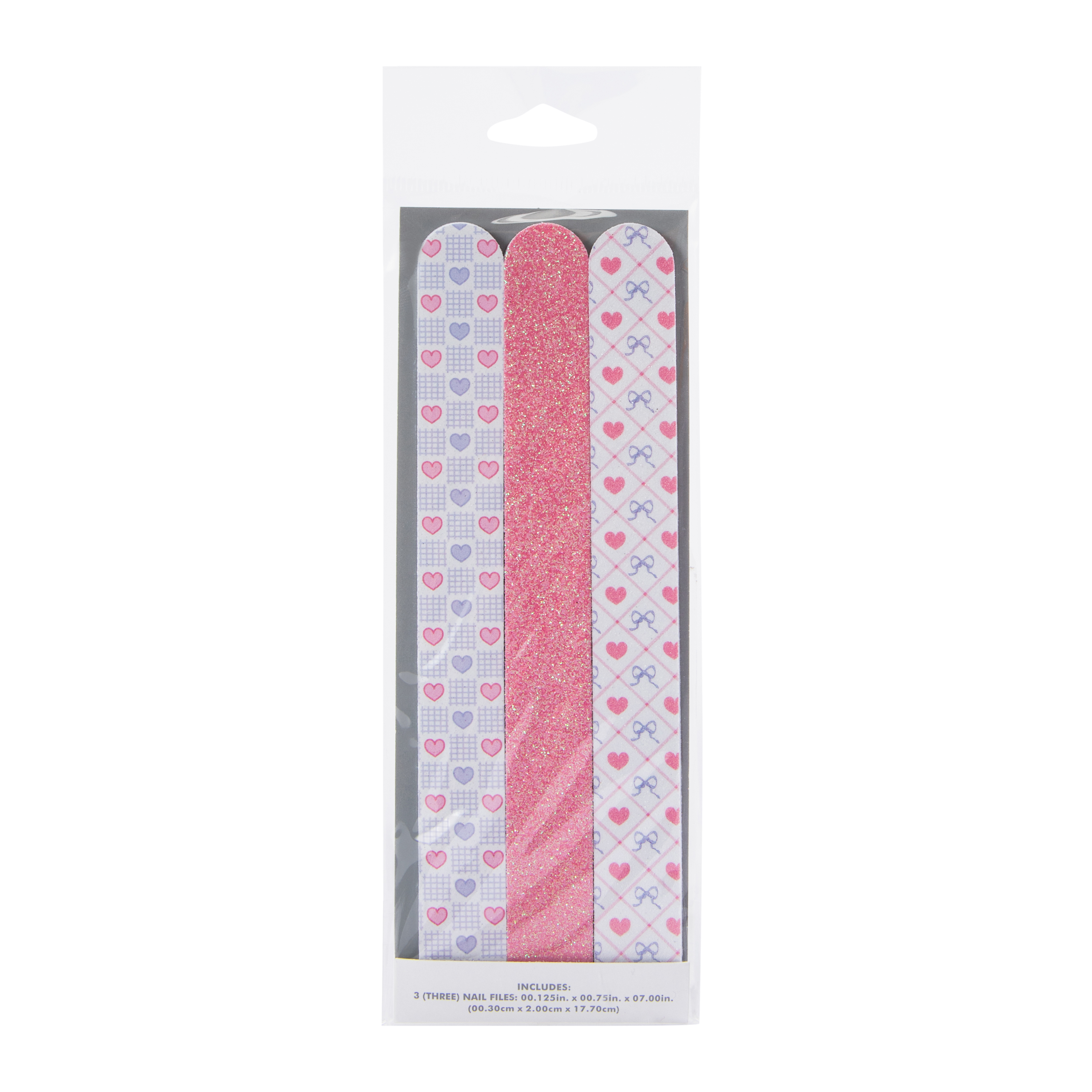 Pink Bow & Heart Nail Files 3-Count