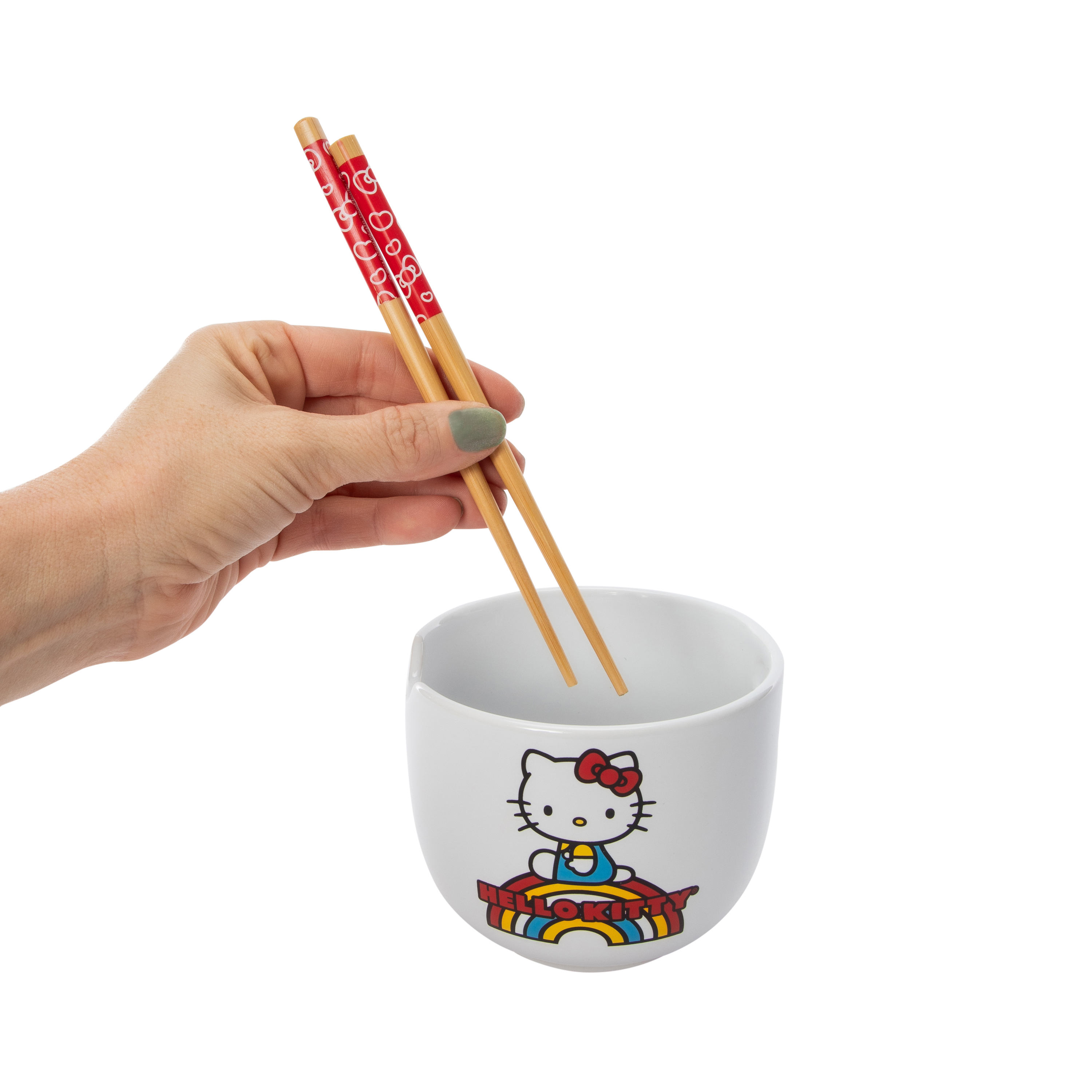 Sanrio Hello Kitty x Nissin Cup Noodles Red Ceramic Ramen Bowl and Chopstick Set