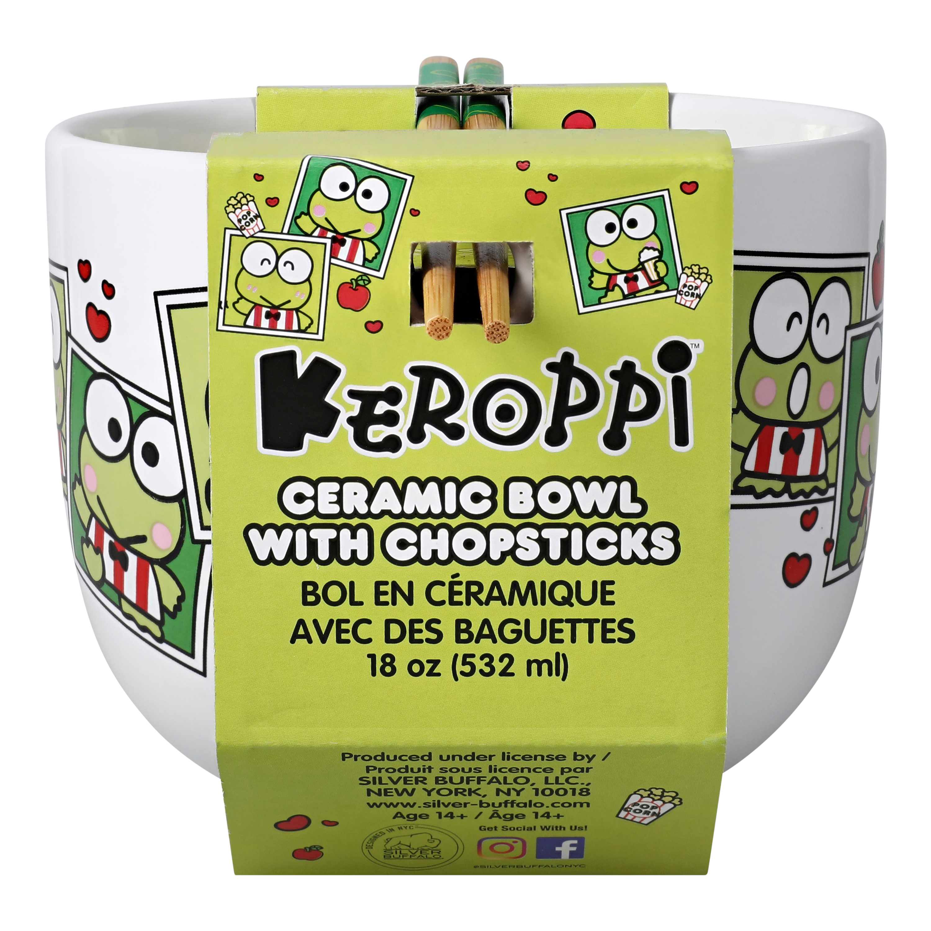Hello Kitty And Friends® Ceramic Ramen Bowl With Chopsticks - Keroppi