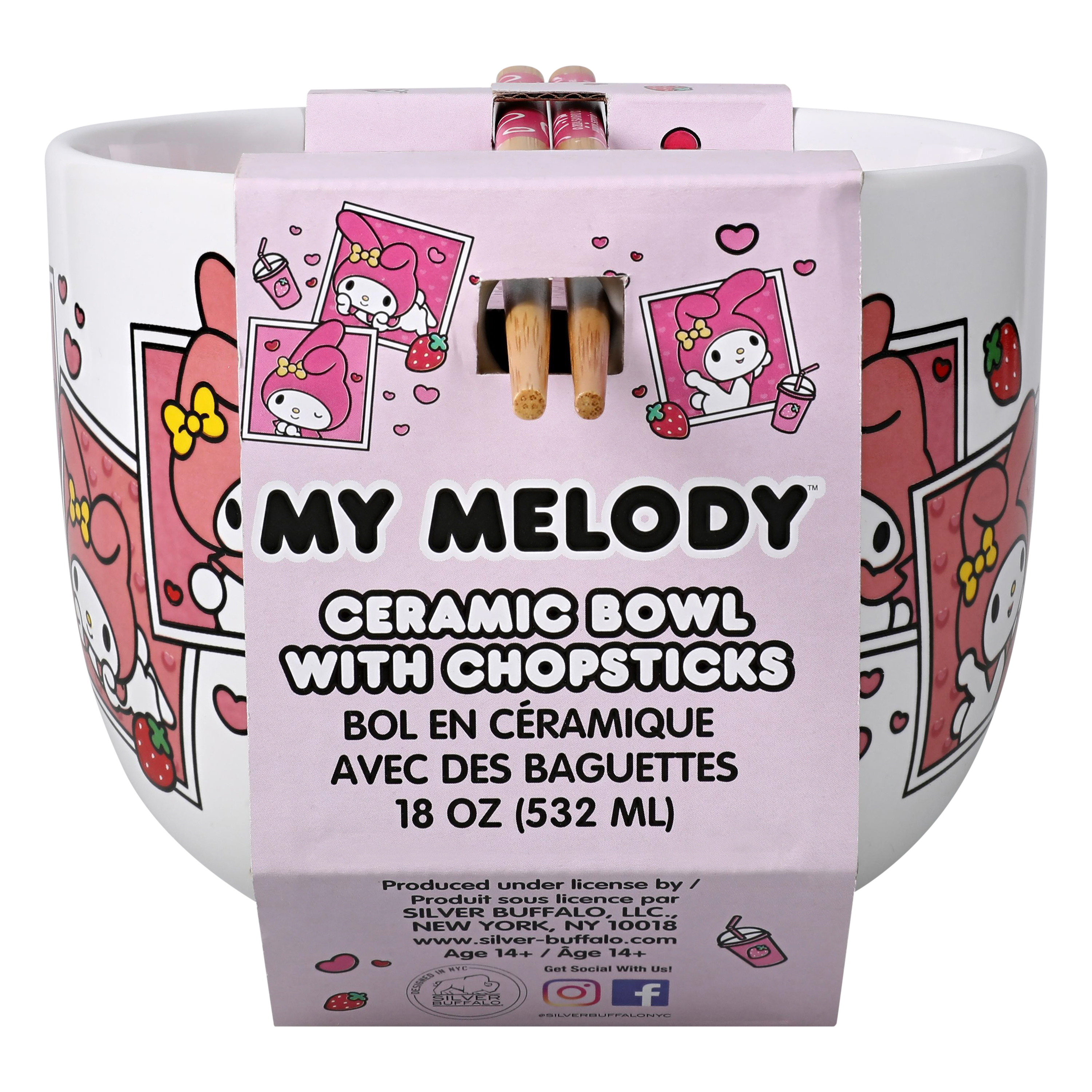 Hello Kitty And Friends® Ceramic Ramen Bowl With Chopsticks - My Melody