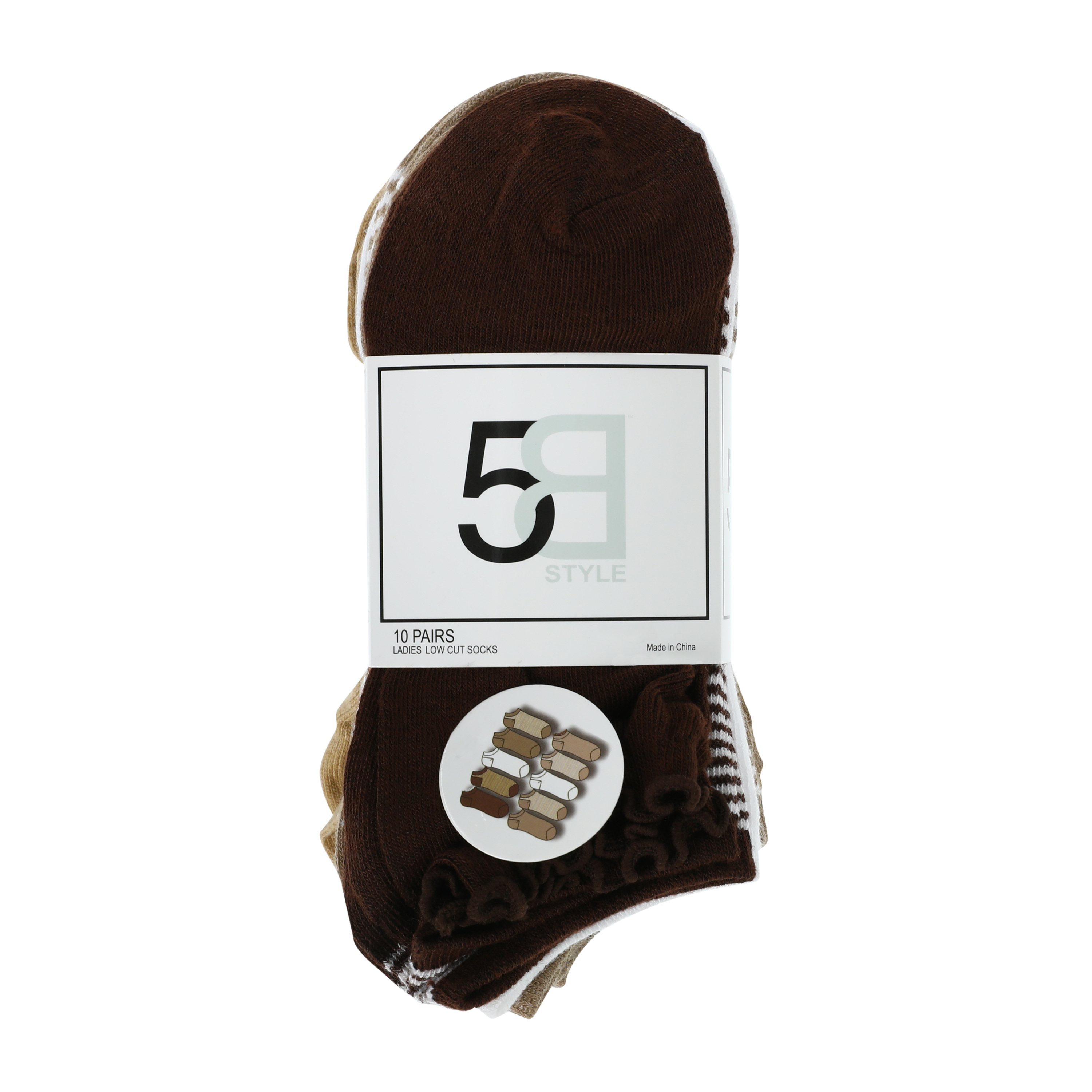 Ladies Low Cut Socks 10-Pack