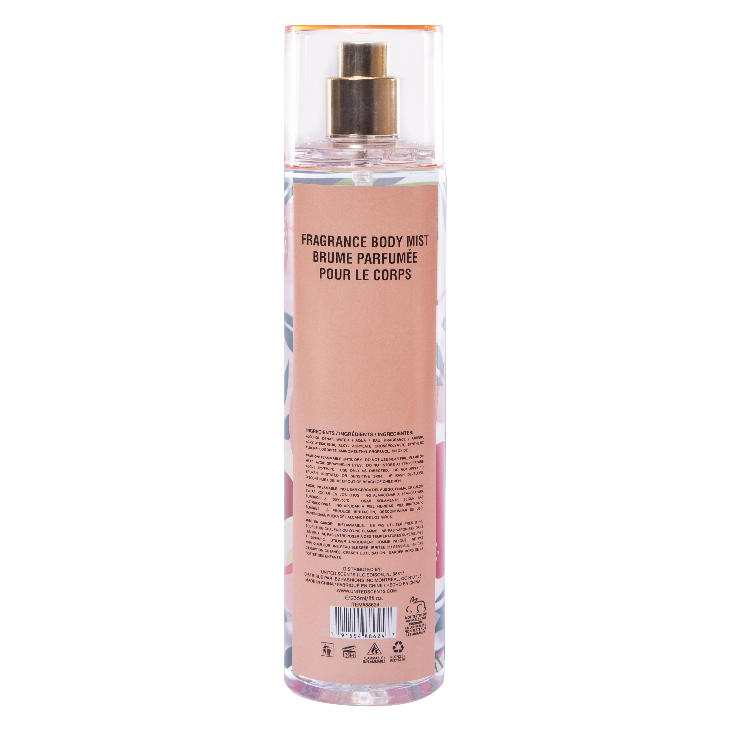 Touch Of Peach Fragrance Body Mist 8oz