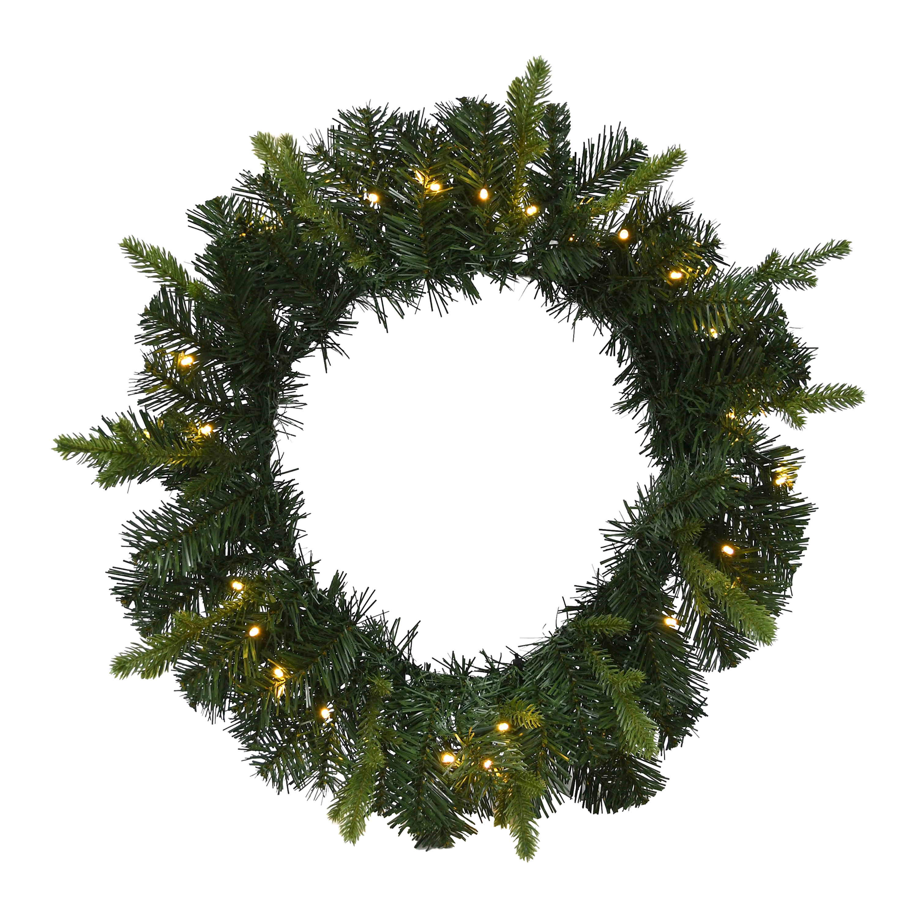Faux Greenery Light-Up Wreath 22in
