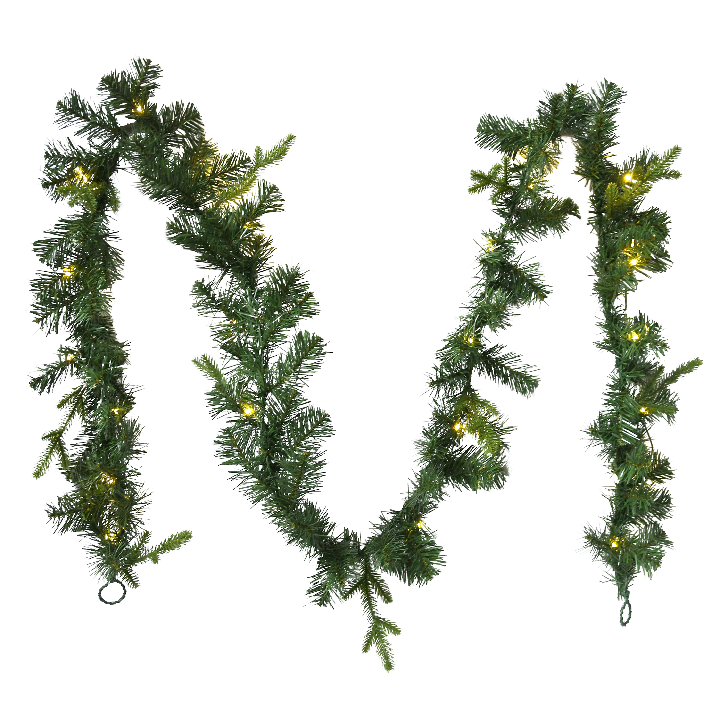 9ft Faux Greenery Light-Up Garland