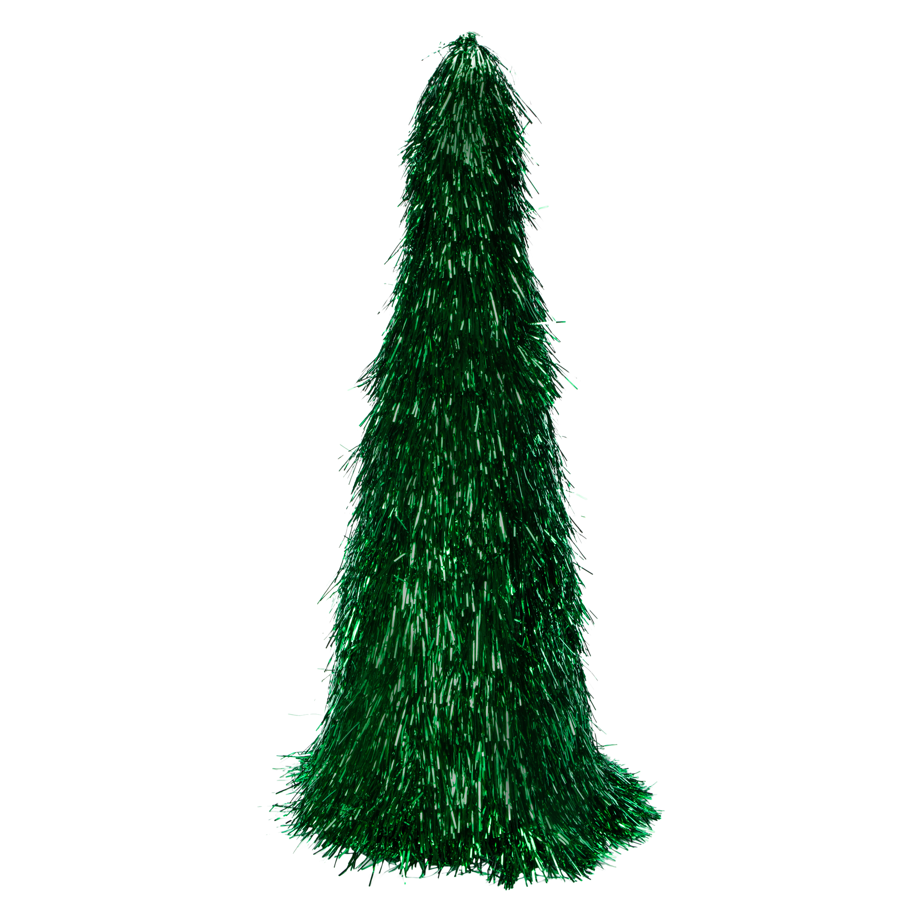 XL Tinsel Cone Christmas Tree 12in x 28in - Green