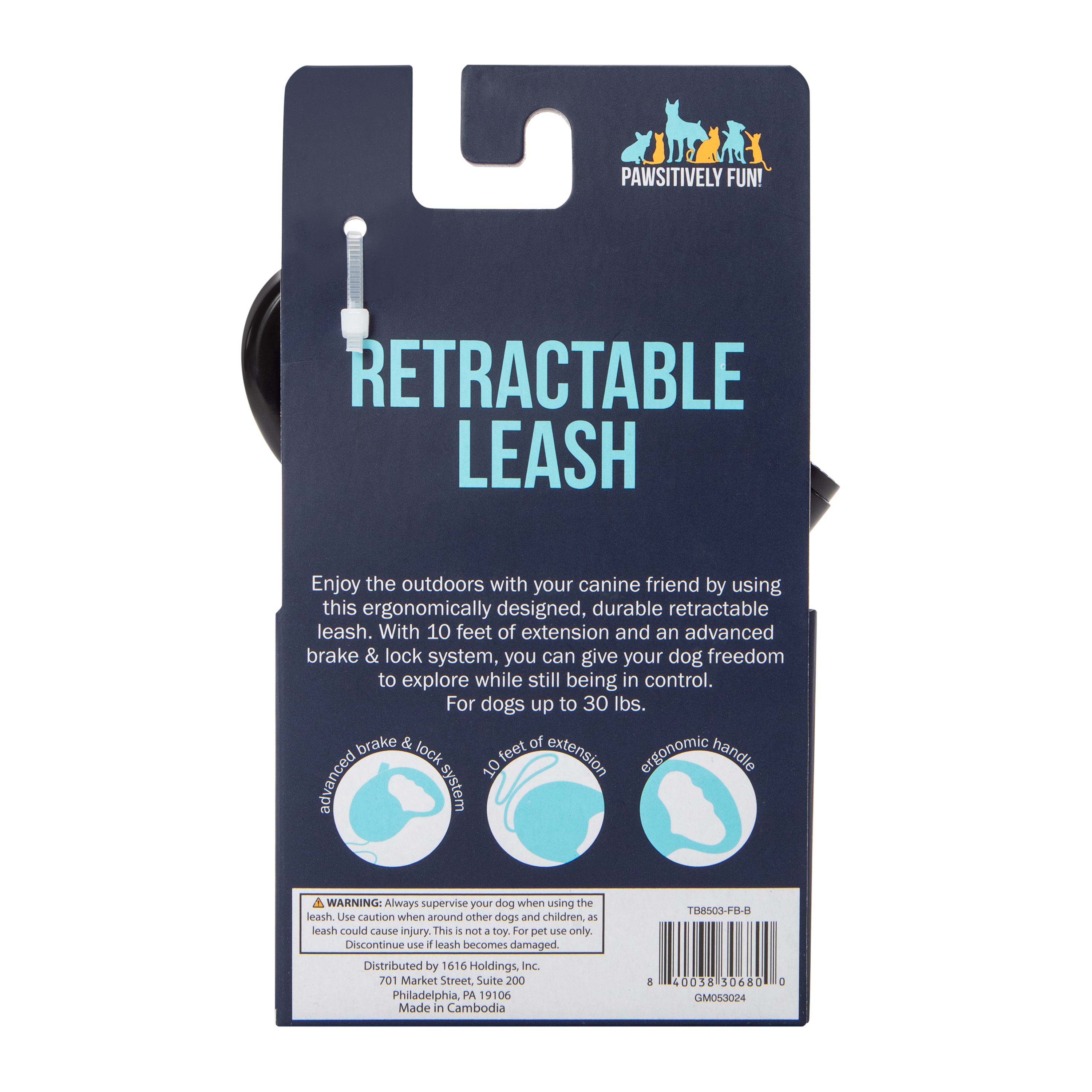 Printed Retractable Dog Leash 10ft